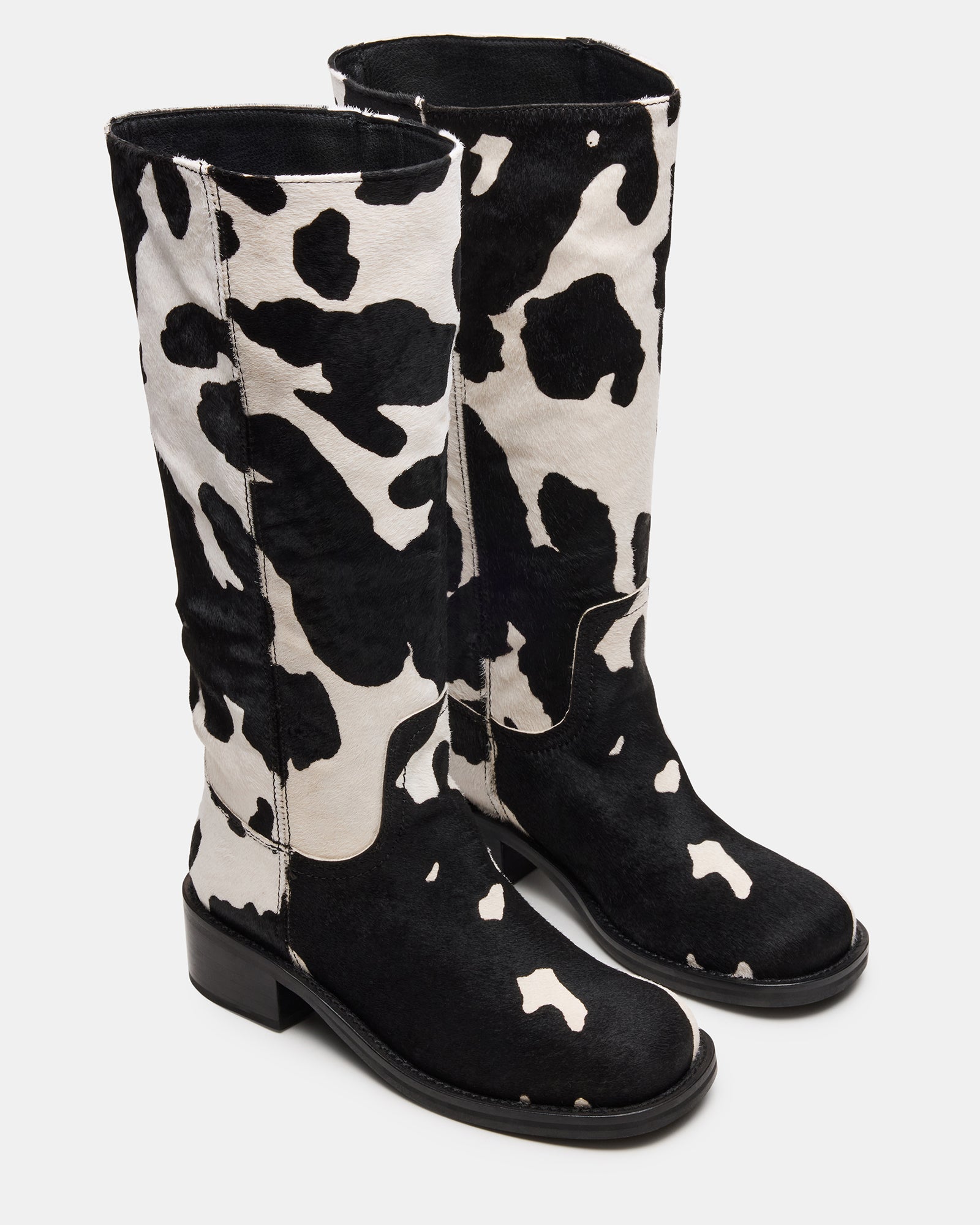 RIGGS BLACK COW PRINT WIDE CALF、mySite、gtrtttuynbv