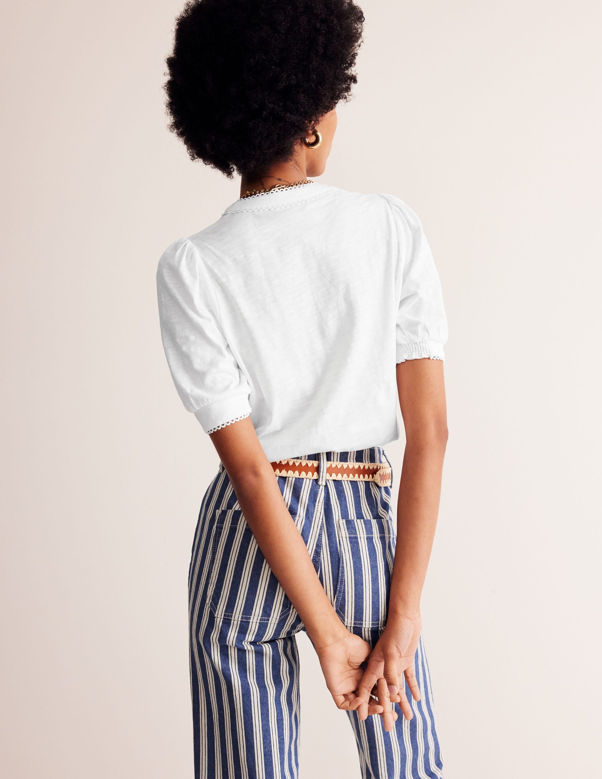  Pintuck Puff Sleeve Henley-White、mySite、ashleygrahame