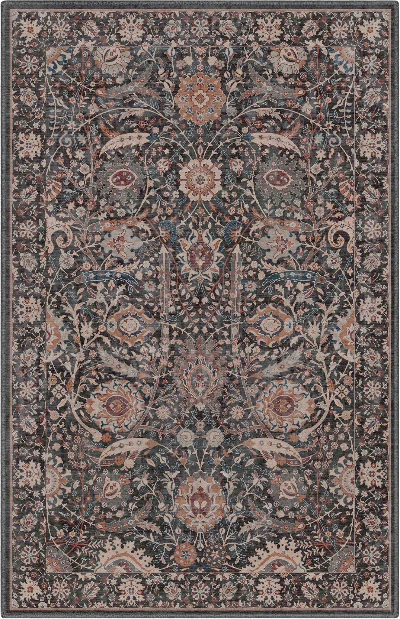 Liana Vintage Oriental Charcoal Grey Flat-Weave Rug、mySite、gigharbornorthrealestate