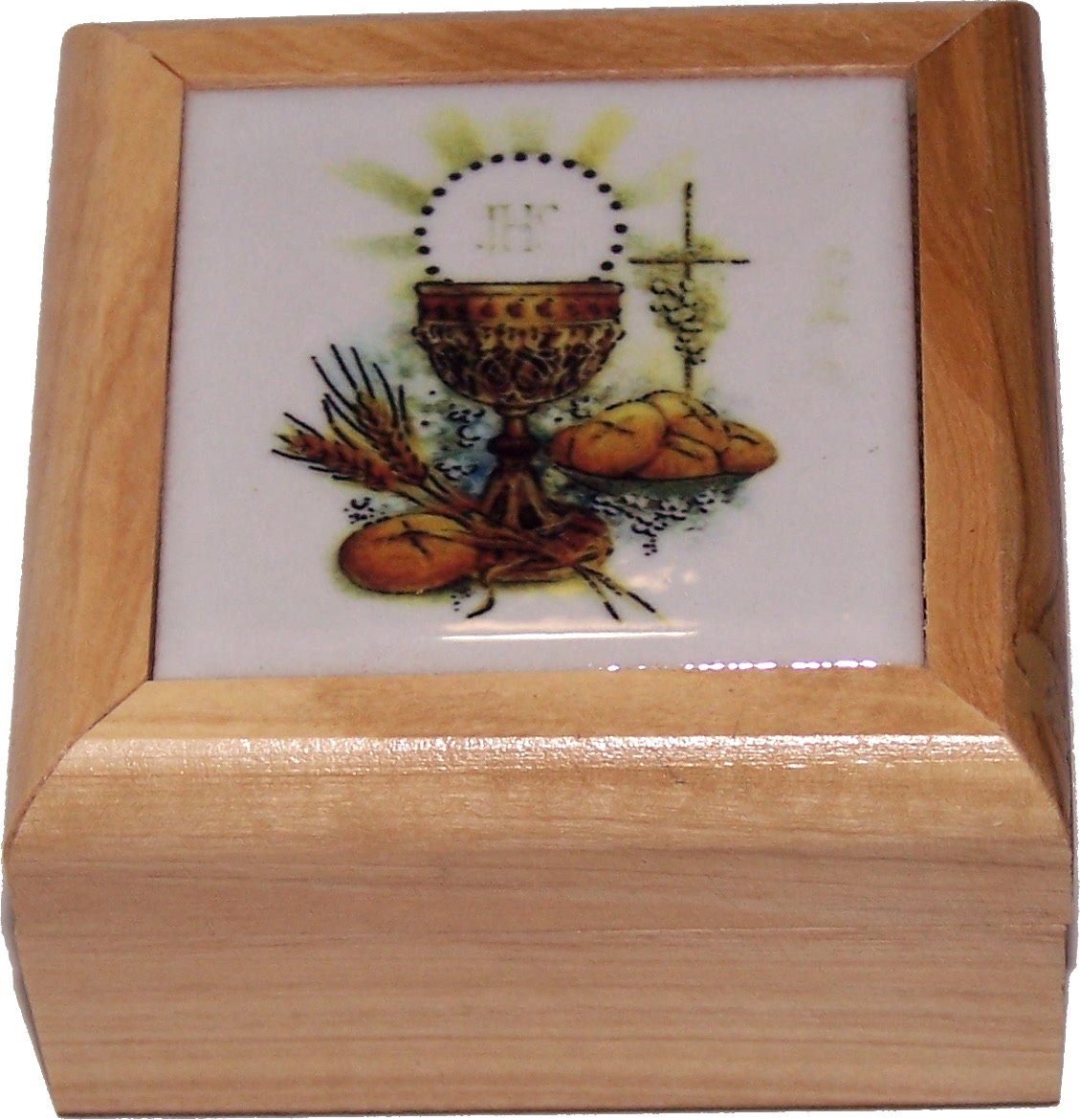 Holy Land Market First Communion Box - Rosary Box - Bethlehem Olive Wood、mySite、topwebapps