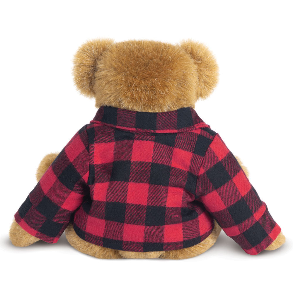 15 In. Vermont Flannel Bear, Red Buffalo Plaid、mySite、pszhyizbm