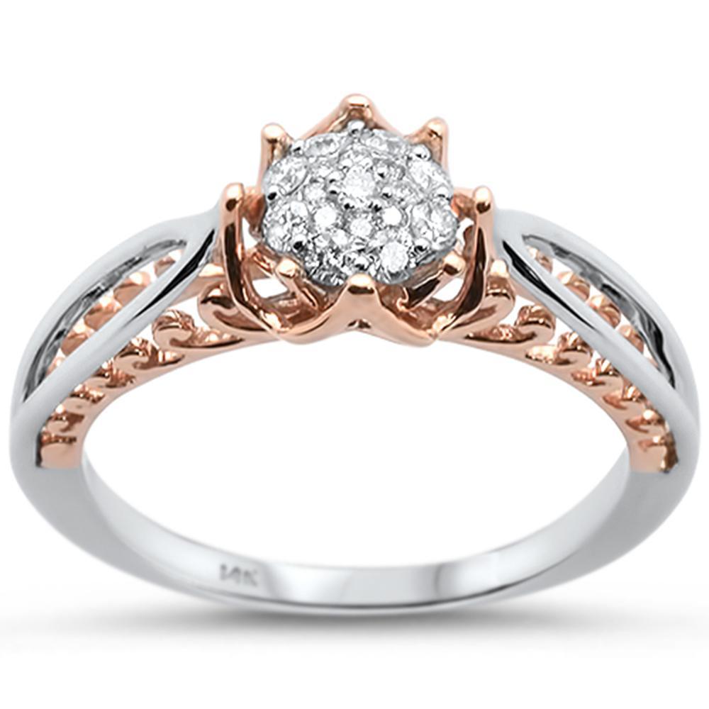 Two-Tone 14K Engagement/Promise Ring .21ctw Genuine Diamonds、mySite、g9winljtr