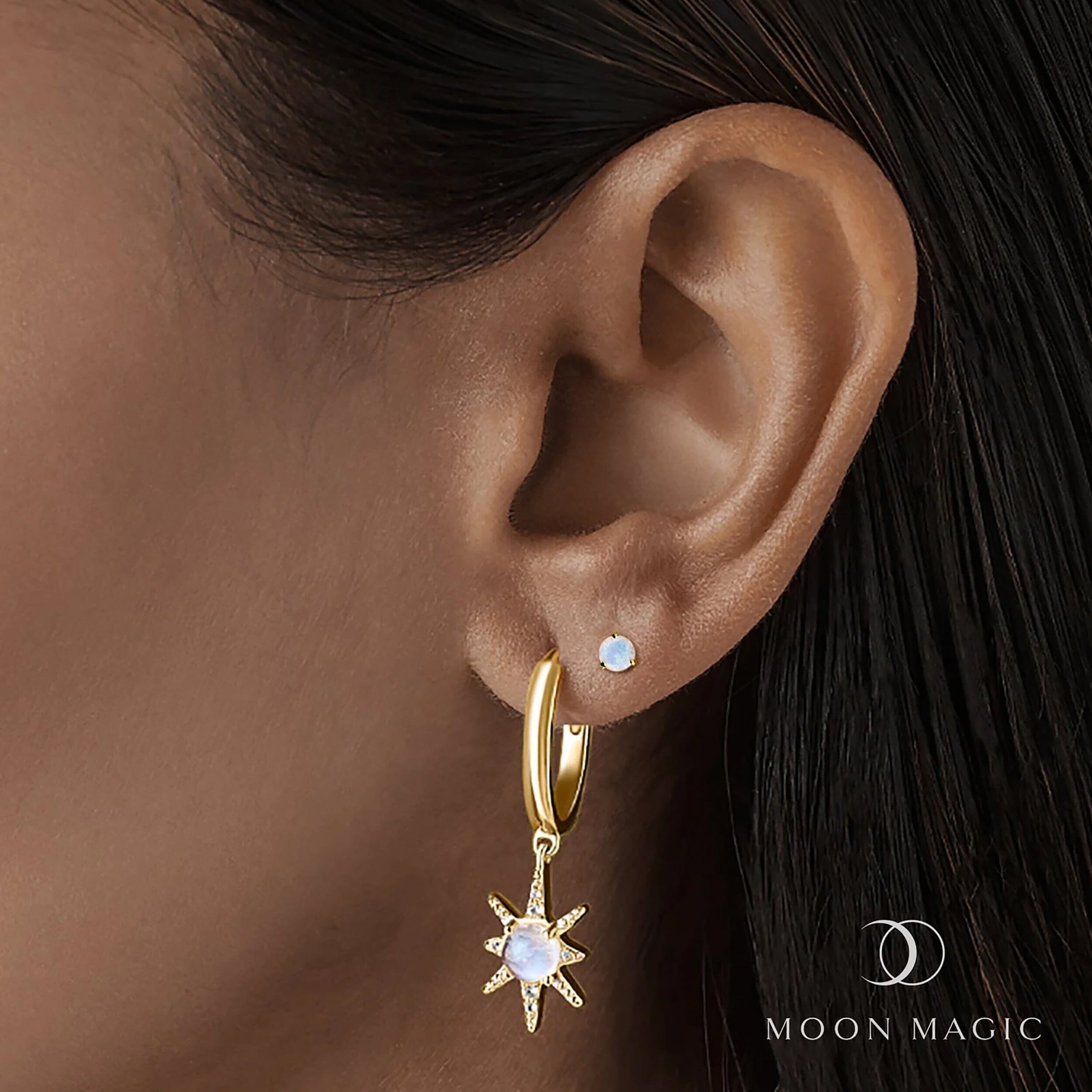 Celestial Being Hoops & Moonstone Round Studs、mySite、hinf8tx79