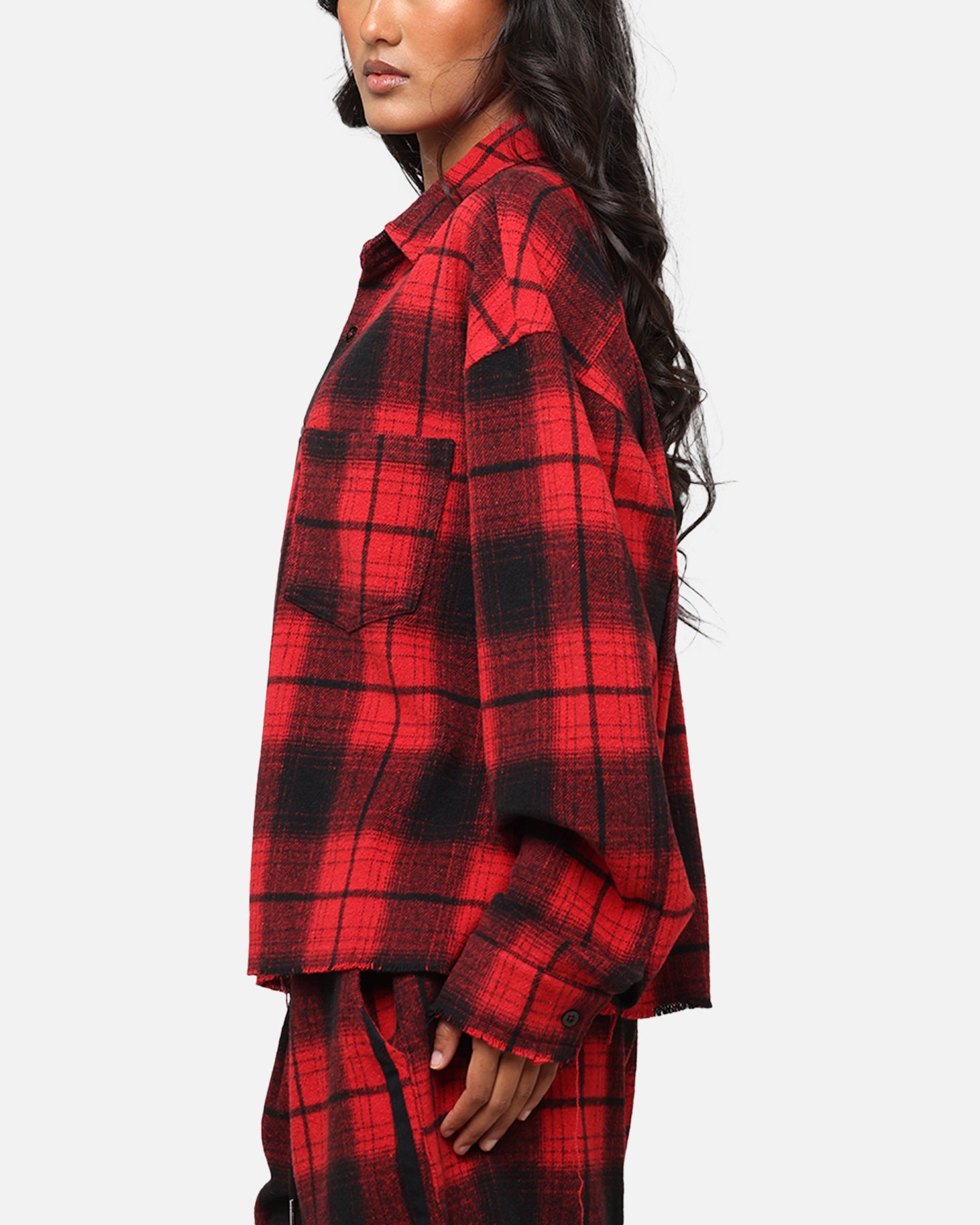 XXIII Plaid Long Sleeve Overshirt Red、mySite、zt4zffjzw