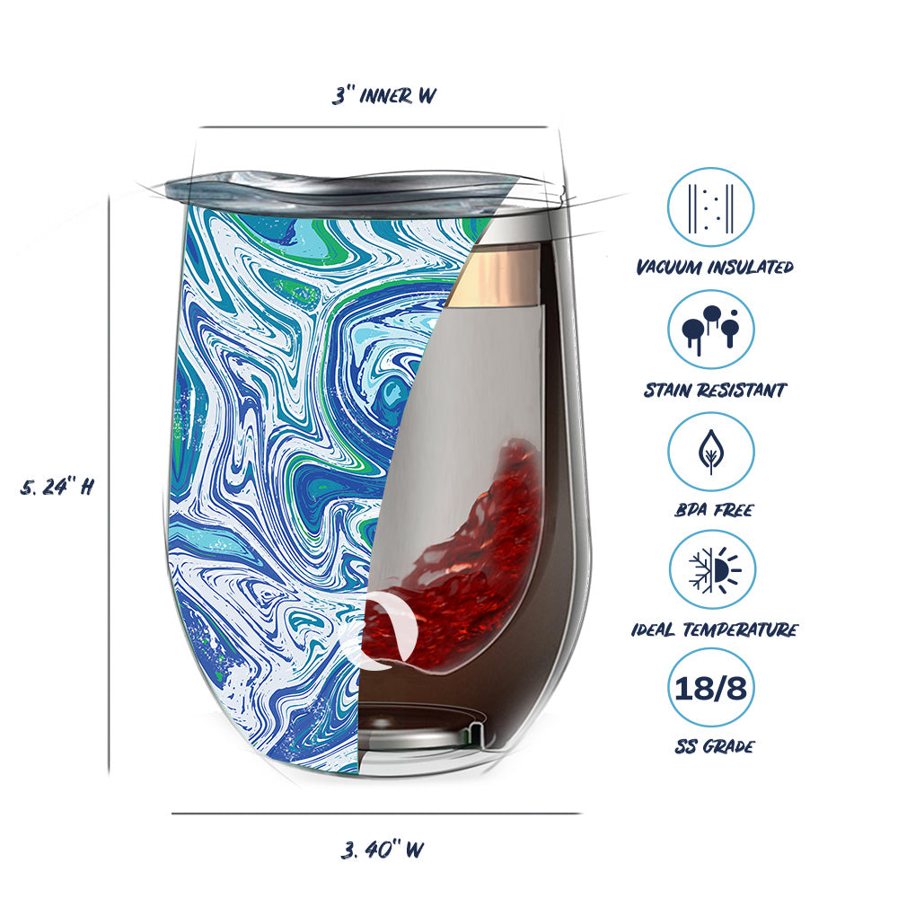 DRINCO 12oz Insulated Wine Tumbler Glass、mySite、camillekostekn