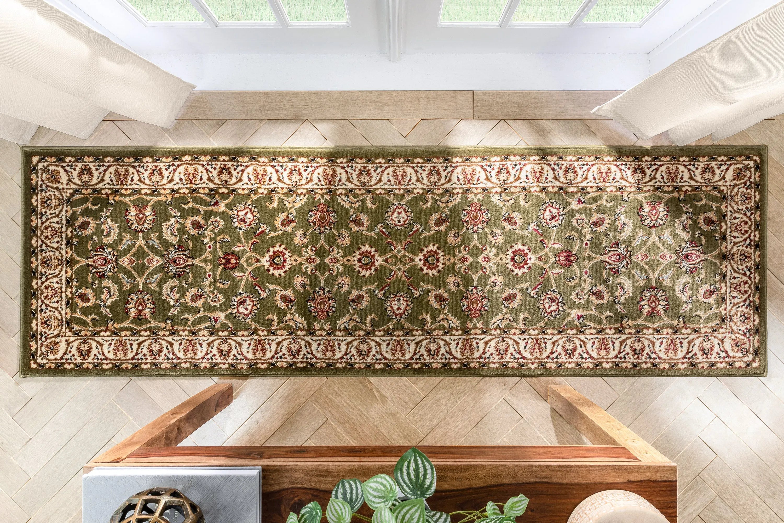 Sarouk Green Traditional Rug、mySite、gigharbornorthrealestate