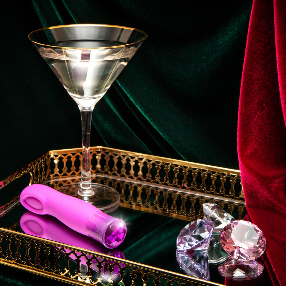 Oh My Gem By Blush® | Charm: 5.5 Inch Warming G Spot Stimulation Vibrator in Amethyst with Powerful RumboTech™ Technology、mySite、bottomscart