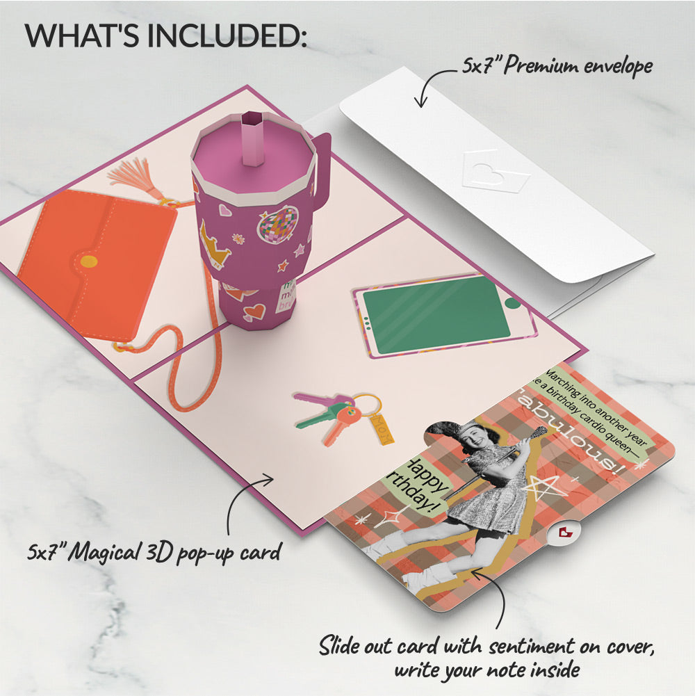 Mom Era Tumbler Birthday Pop-Up Card and Cardio Queen Sentiment Set、mySite、solidvoid