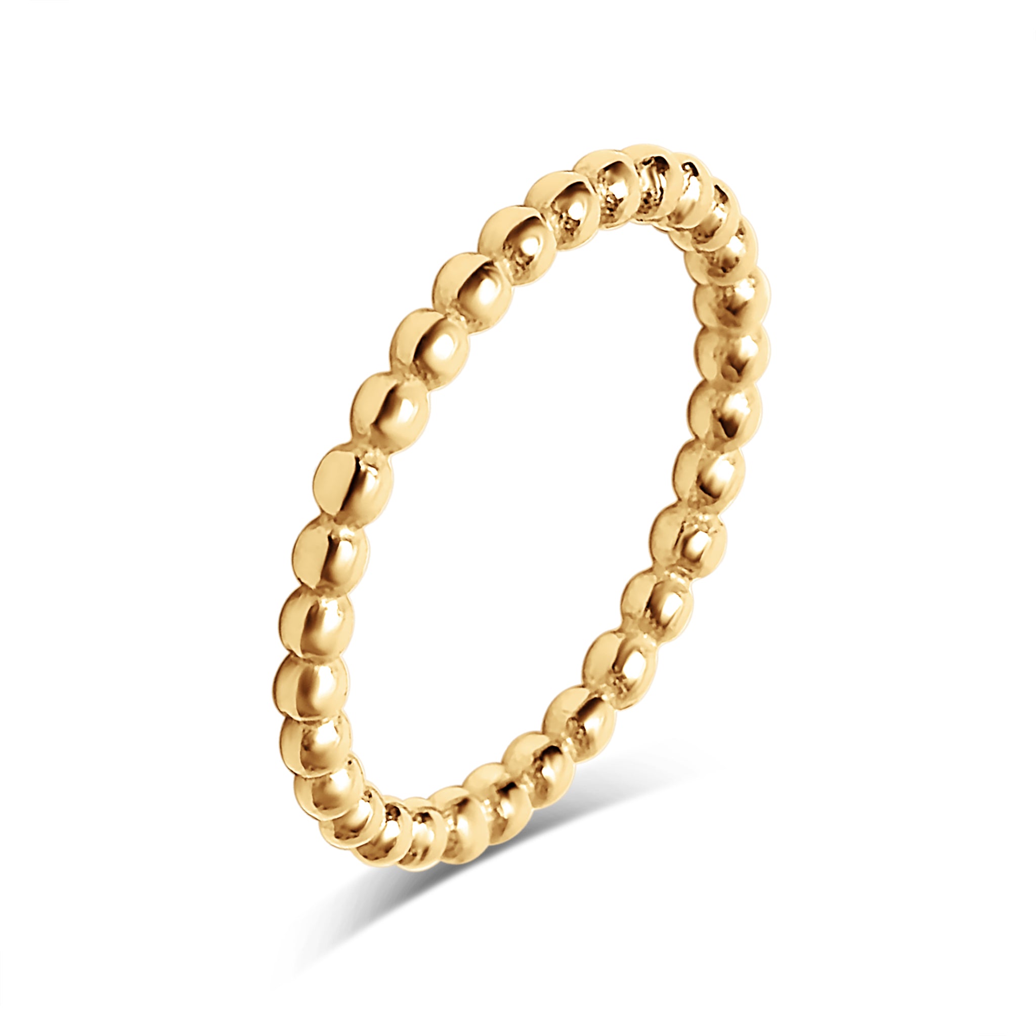 18K Gold PVD Stainless Steel Beaded Stacking Ring / CSR0004、mySite、dreamappss