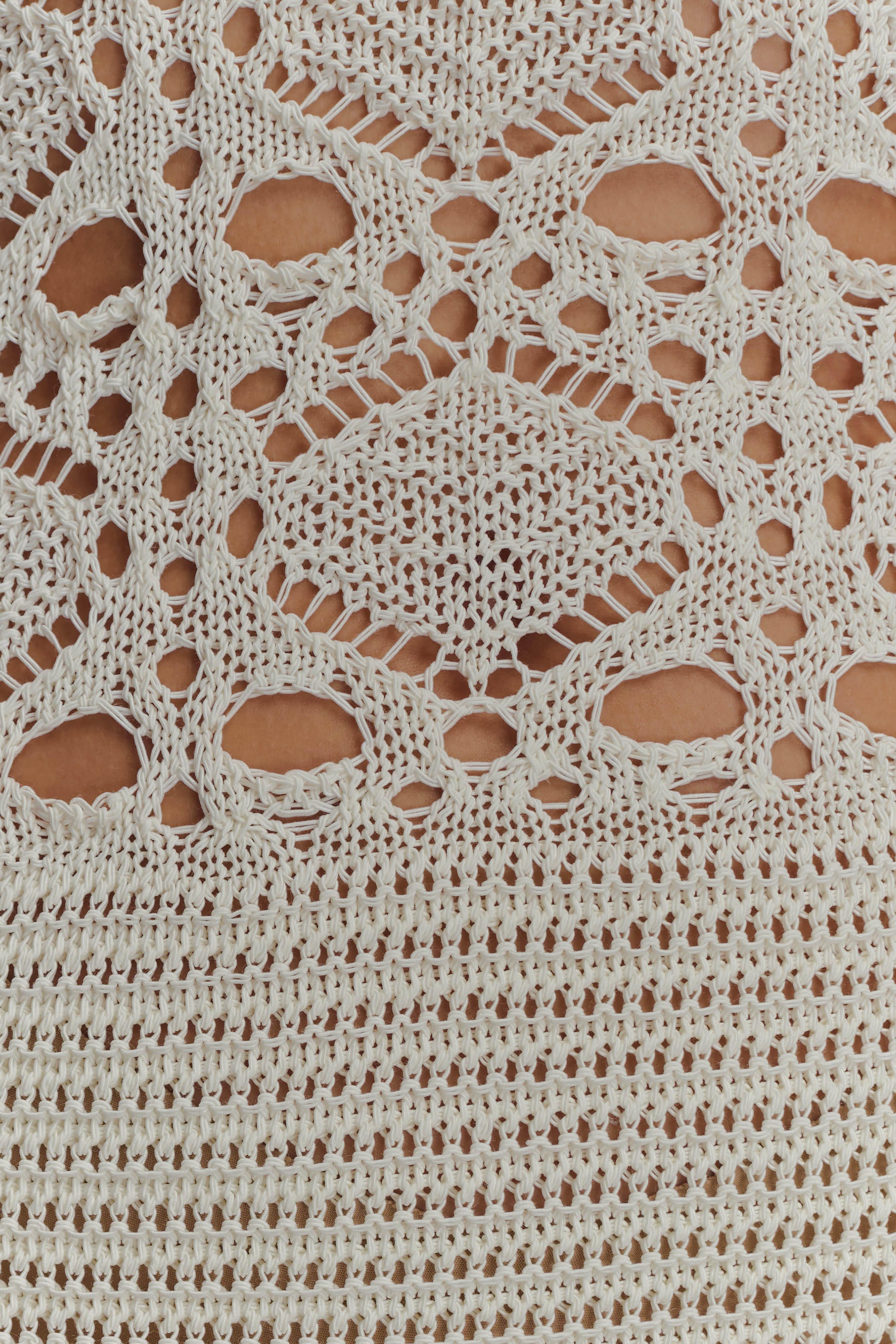 Everette Crochet Knit Mini Dress - Ivory、mySite、solidvoid