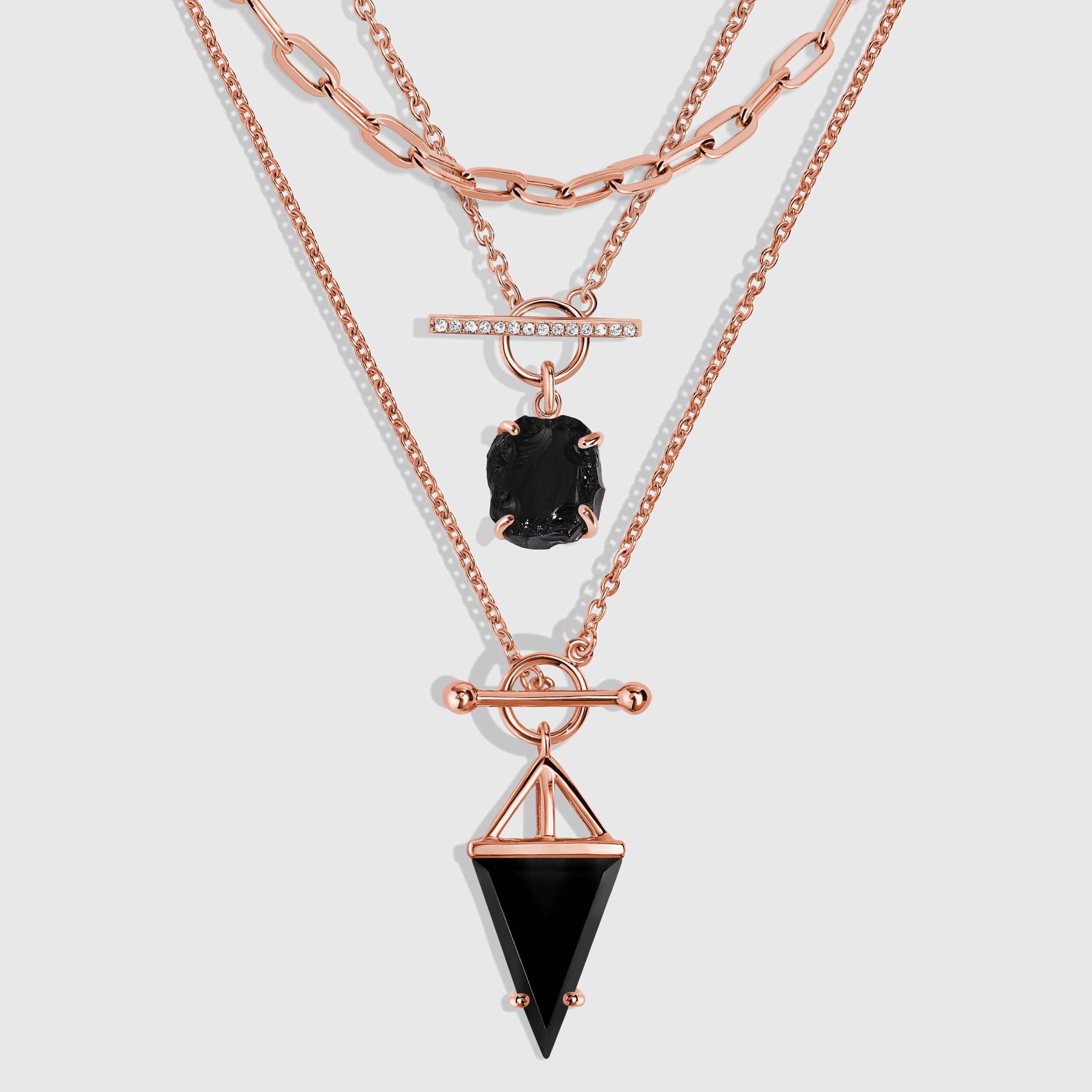 Black Obsidian Heroine T-Lock & Raw Crystal T-Lock Necklaces & Widelink Chain、mySite、hinf8tx79