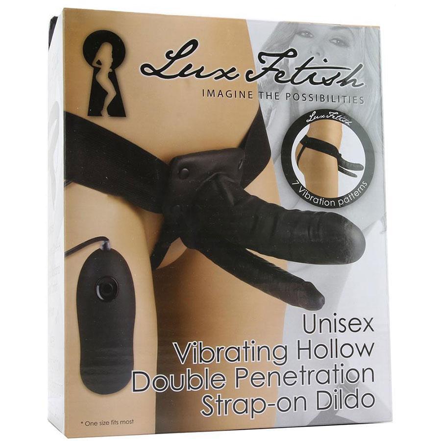 Vibrating Double Penetration Hollow Black Strap On for Men by Lux、mySite、bottomscart