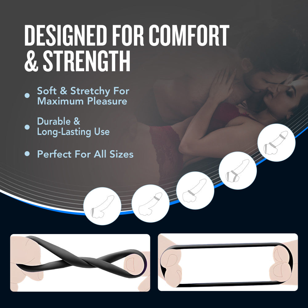 Performance By Blush® | VS2: Black Small Penis Rings (3-Pack) - Made with Puria™ Silicone、mySite、bottomscart