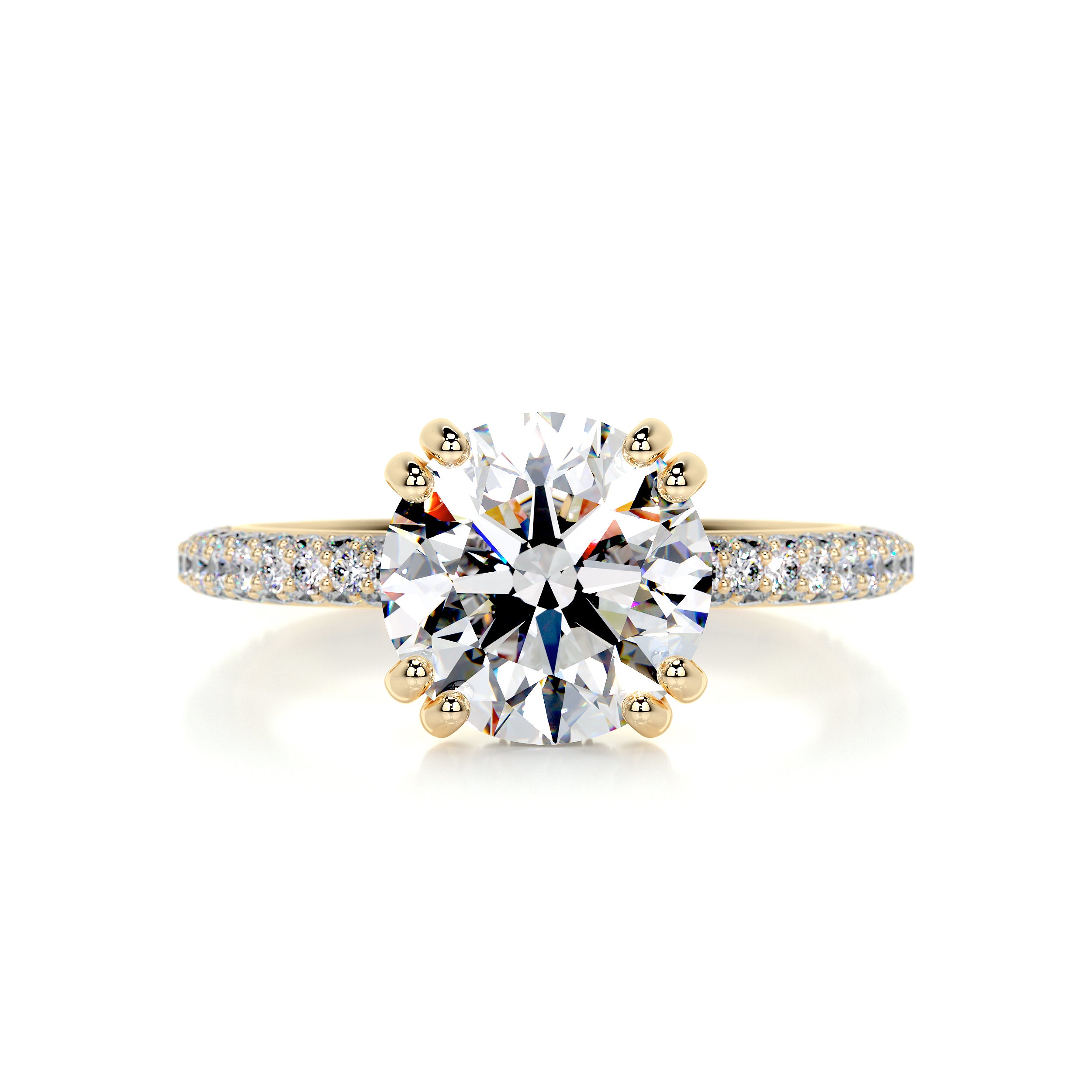Lorena Moissanite & Diamond Ring -18K Yellow Gold、mySite、hinf8tx79