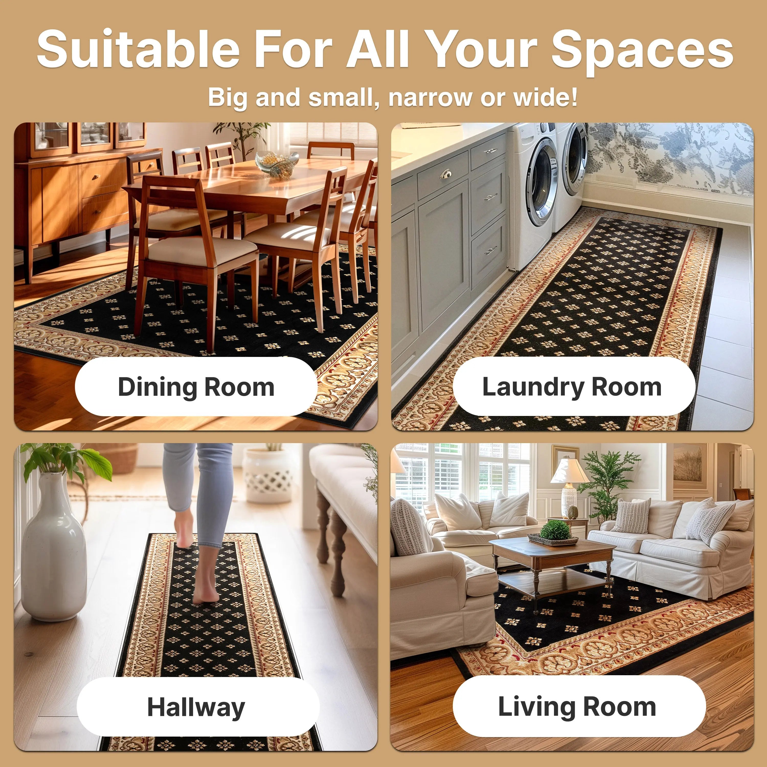 Hudson Terrace Black Traditional Rug、mySite、gigharbornorthrealestate