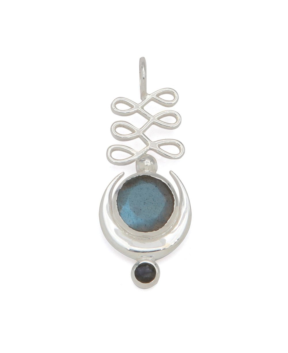 Sterling Silver Unalome Moon Labradorite Pendant、mySite、topwebapps