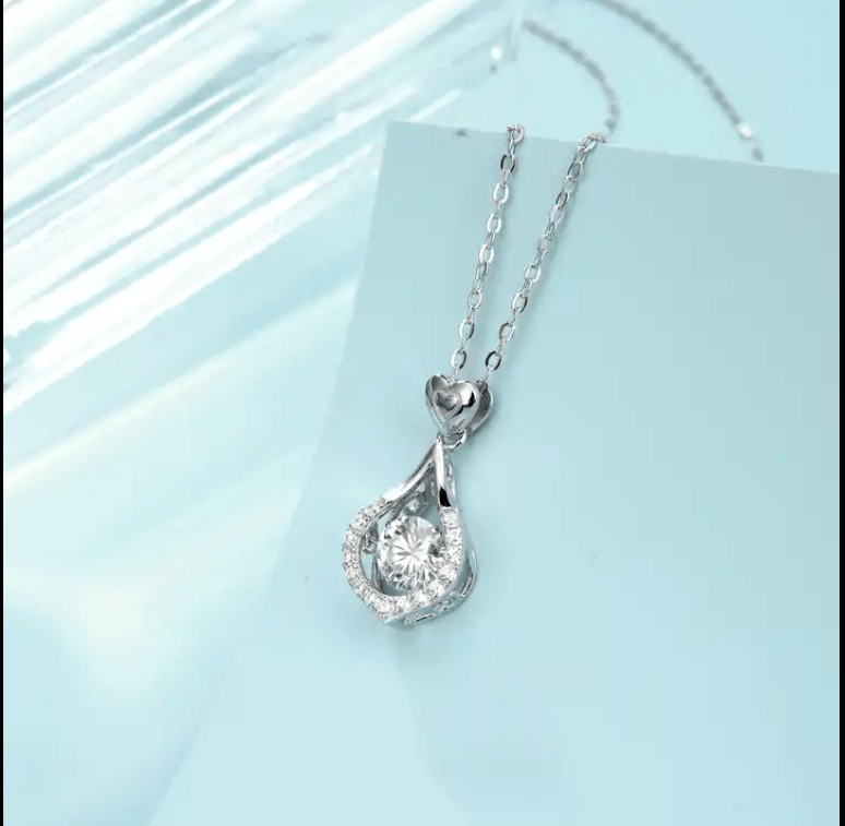 Luxury 1ct Moissanite 925 Sterling Silver Pendant Twinkle Setting Design Necklace For Women、mySite、g9winljtr