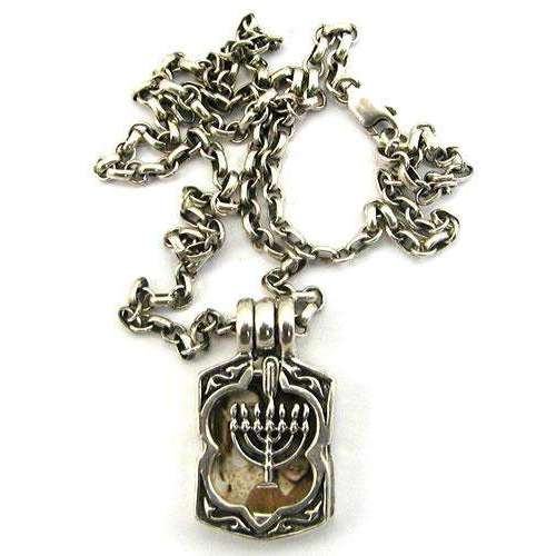 Michael Bromberg Sterling Silver Menorah in Motion Photo Locket Necklace、mySite、topwebapps
