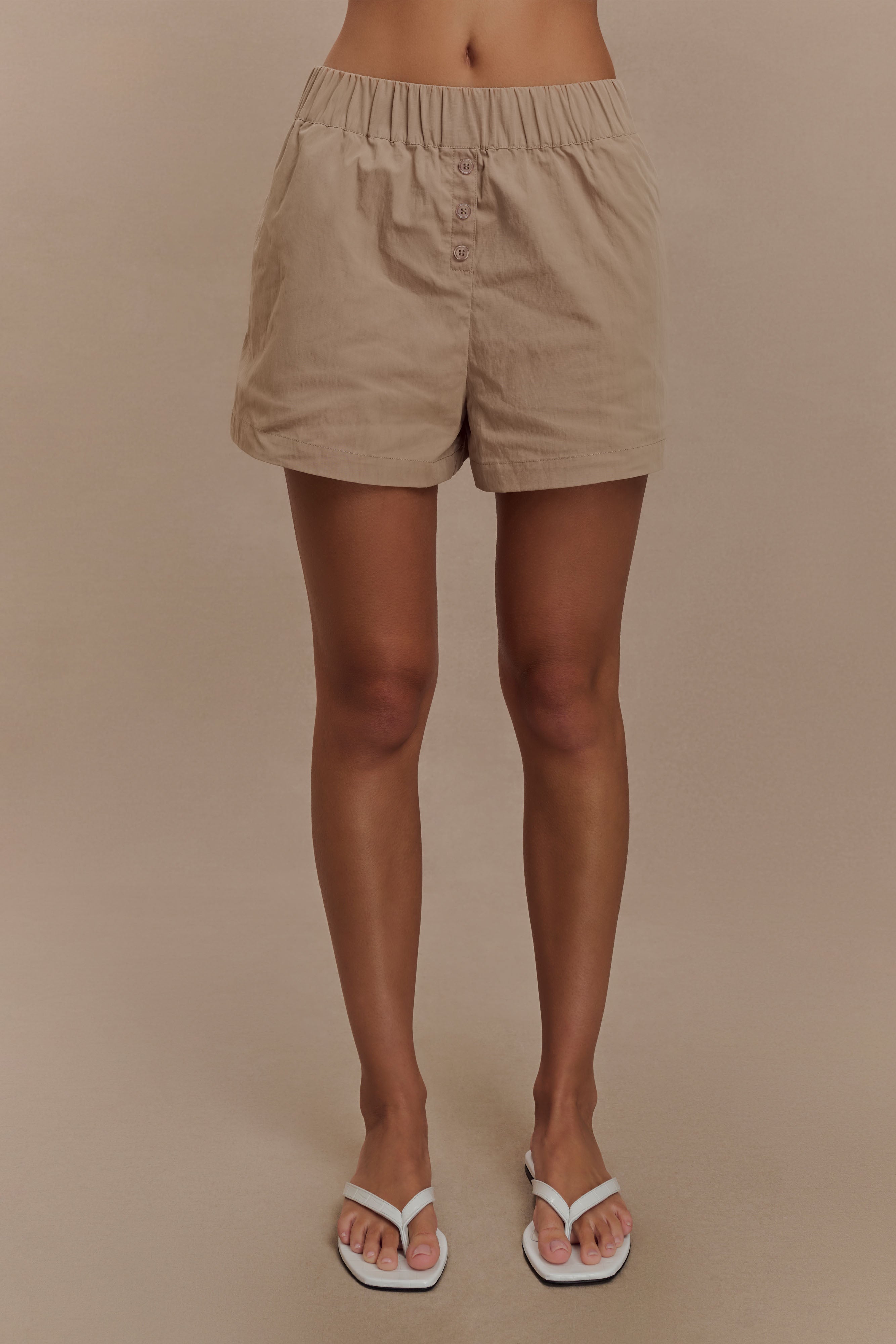 Johanna Cotton Relaxed Shorts - Sand、mySite、solidvoid