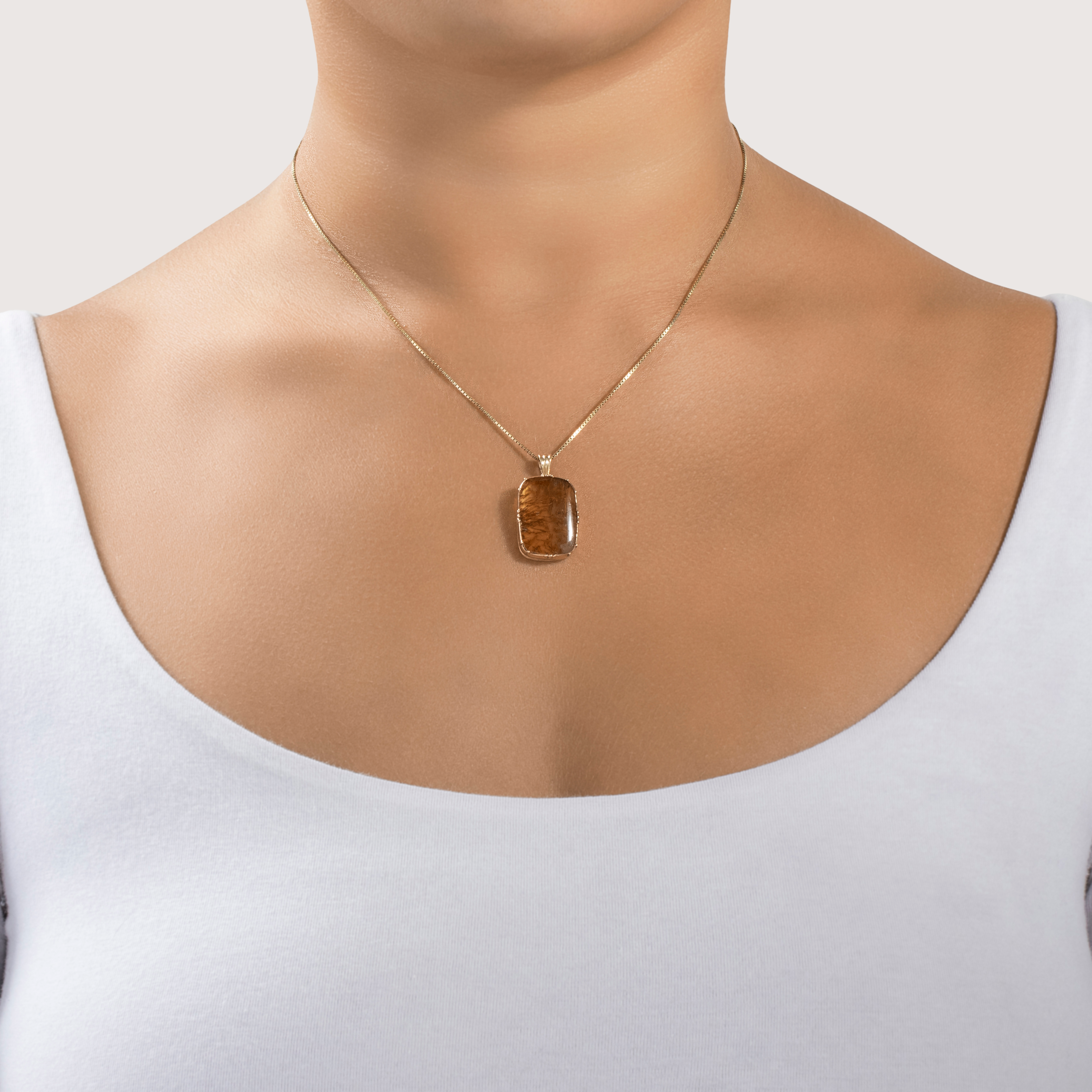 Antique 10k Yellow Gold 4.5ct Rutilated Quartz Wonderfully Unusual Pendant、mySite、hinf8tx79
