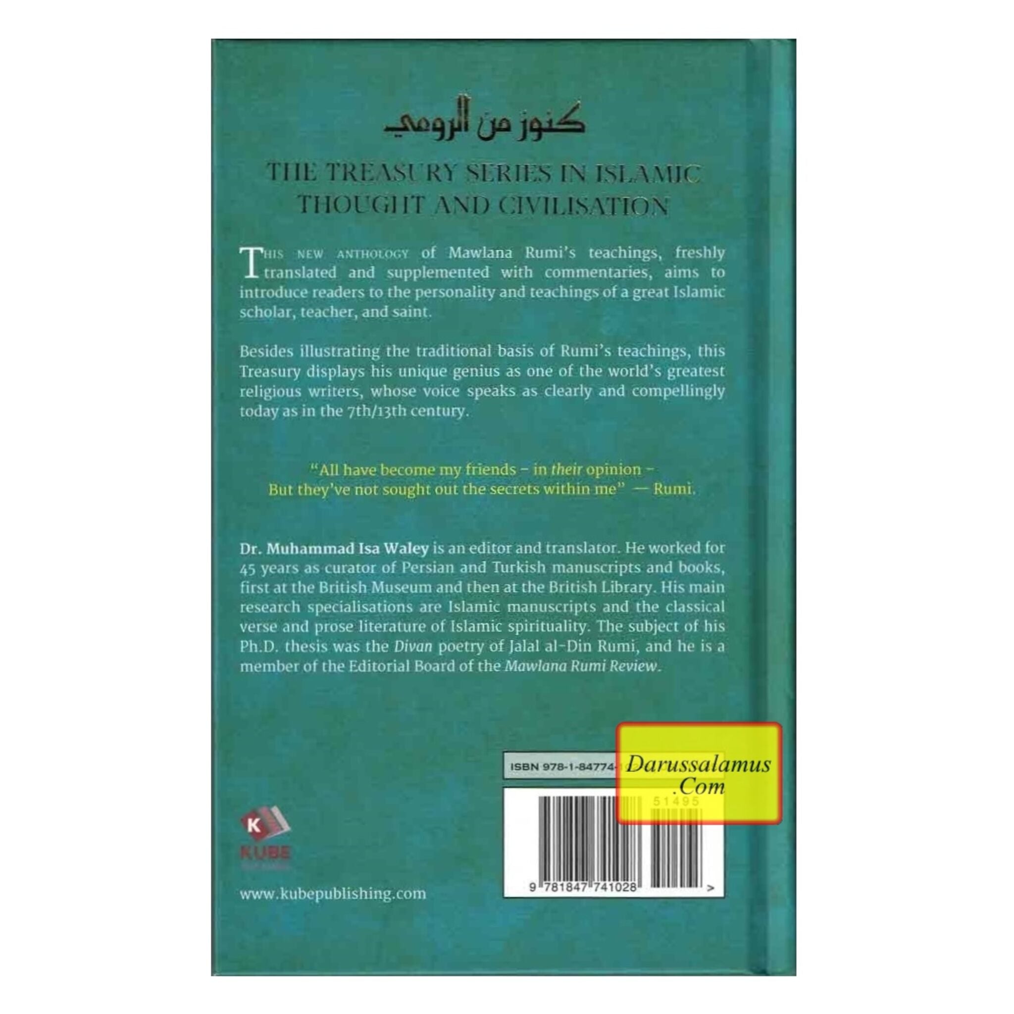 A Treasury of Rumi : Guidance on the Path of Wisdom and Unity (Treasury in Islamic Thought and Civilization) By Muhammad Isa Waley、mySite、topwebapps