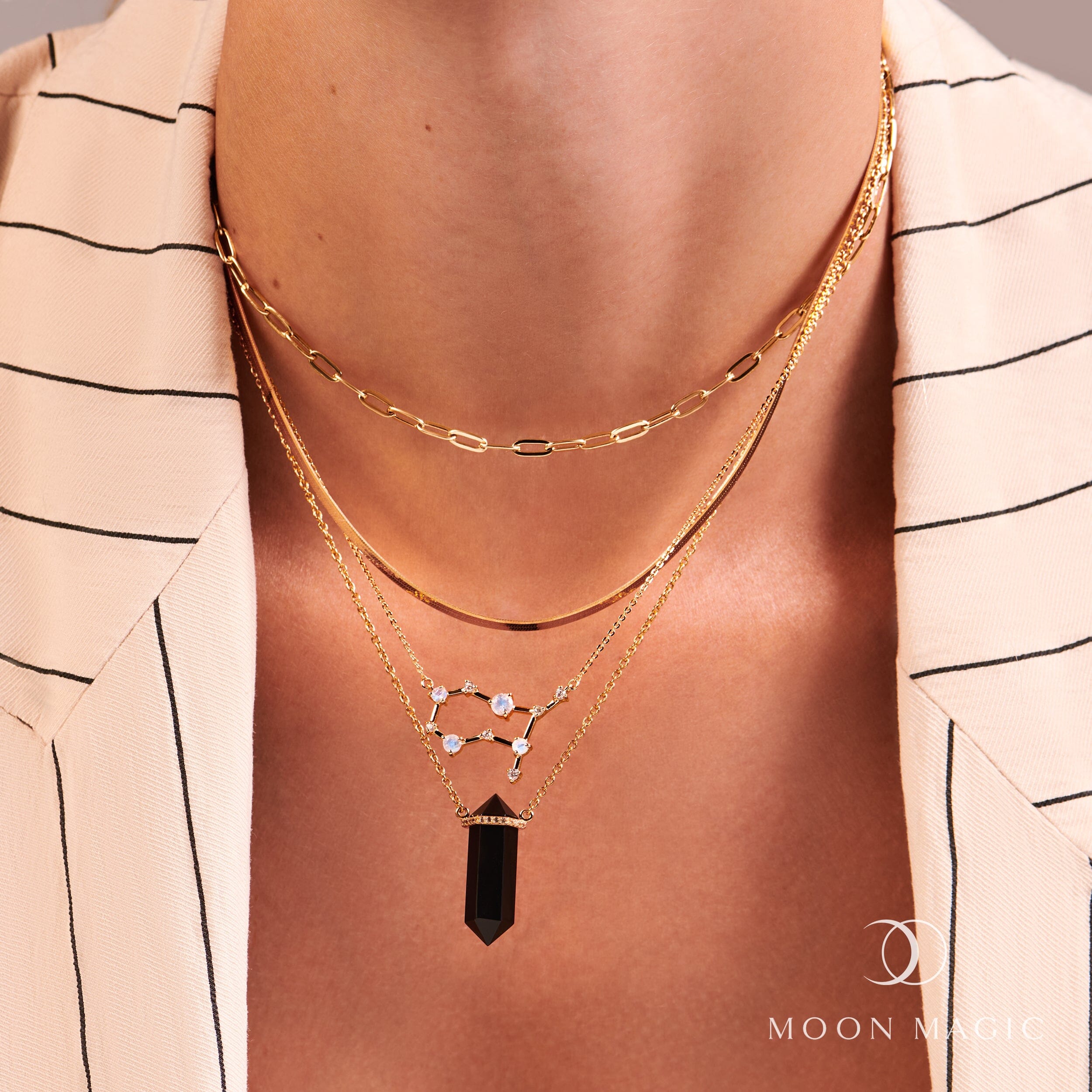 Moonstone Necklace - Gemini Zodiac Constellation、mySite、hinf8tx79