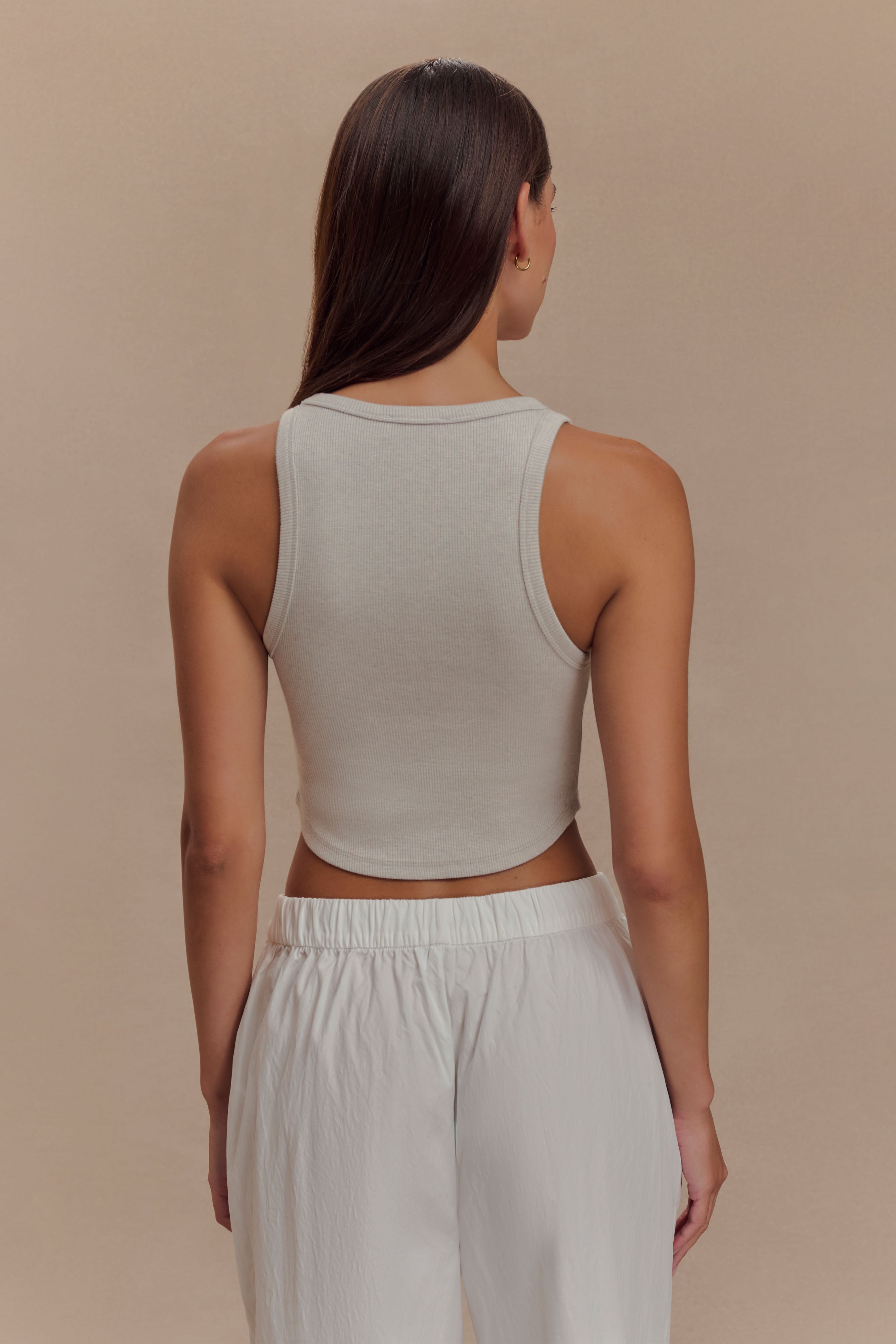 Morgana Ribbed Tank Top - Grey Marle、mySite、solidvoid