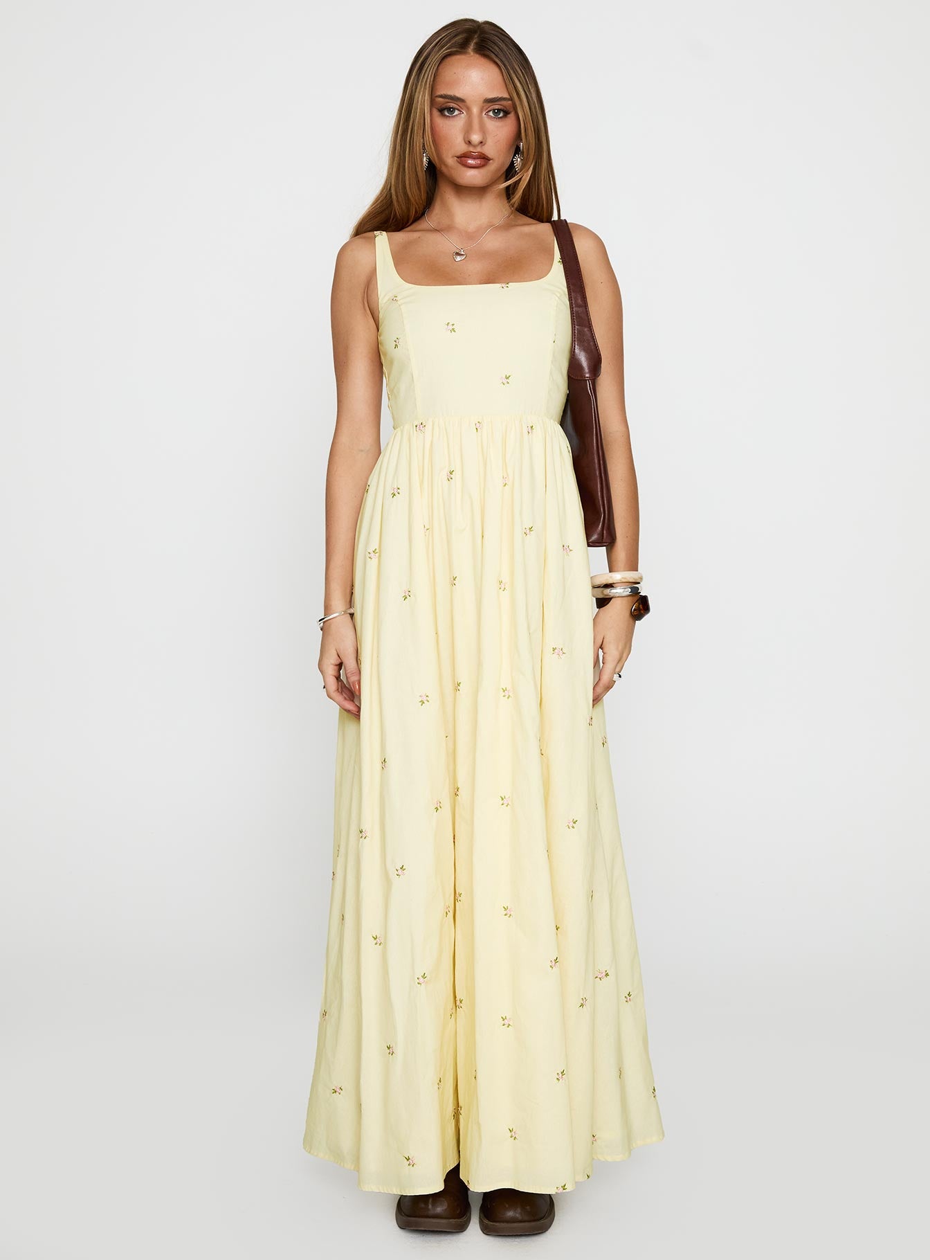 Cartmel Embroidered Maxi Dress Cream、mySite、solidvoid