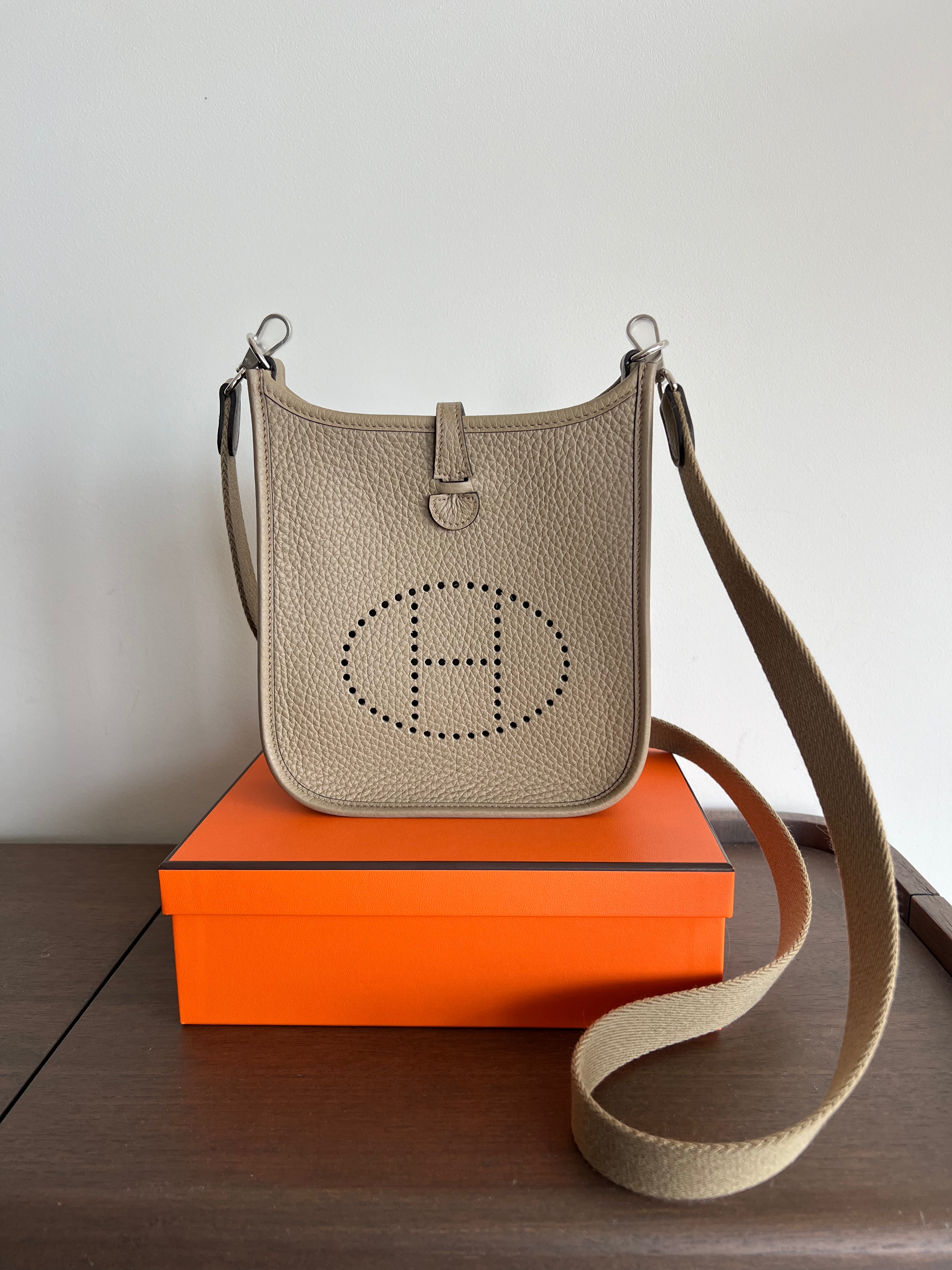 Hermès Mini Evelyne 16 Beige Marfa Clemence PHW、mySite、garminoutage.com