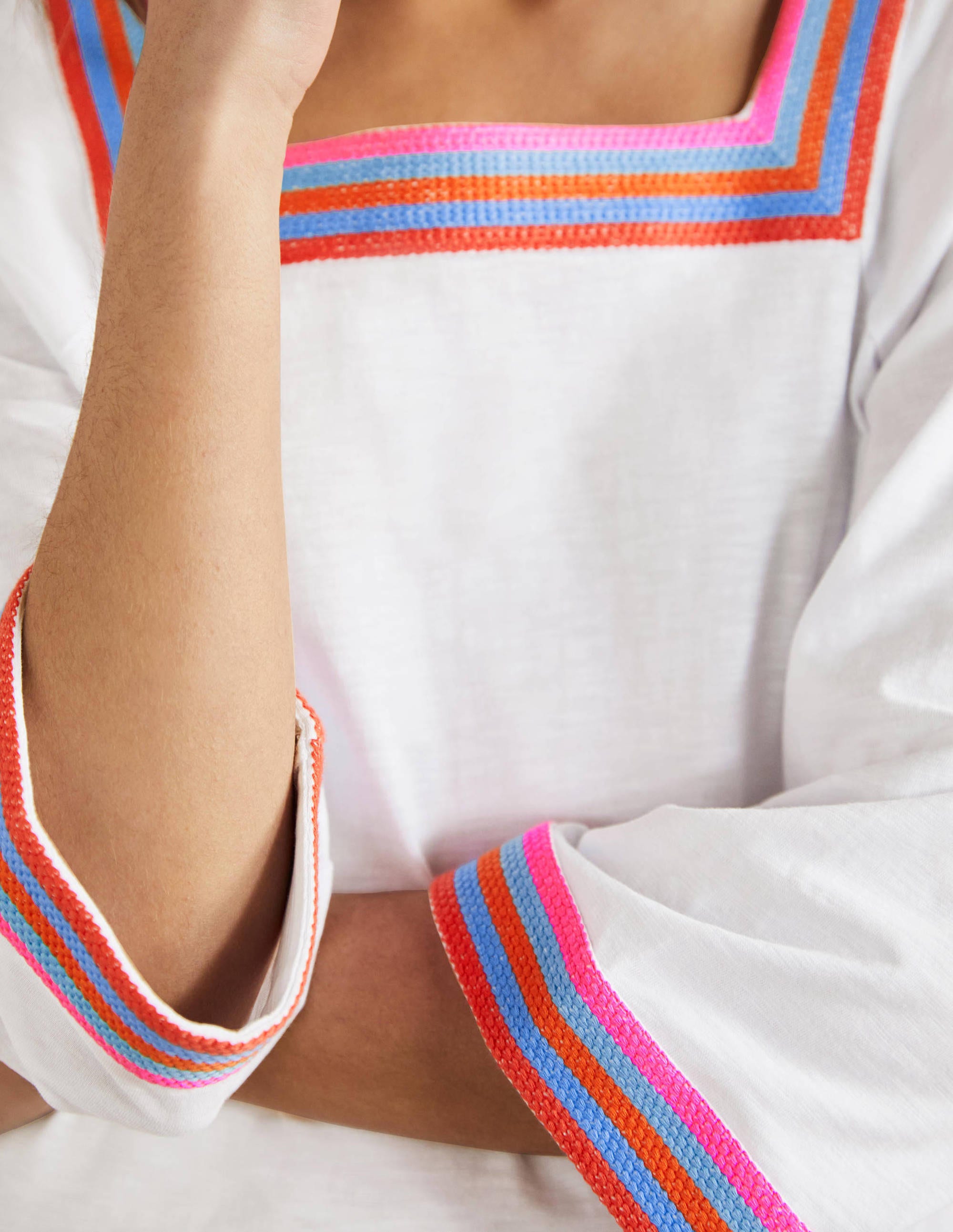  Embroidered Jersey Tunic-White、mySite、ashleygrahame