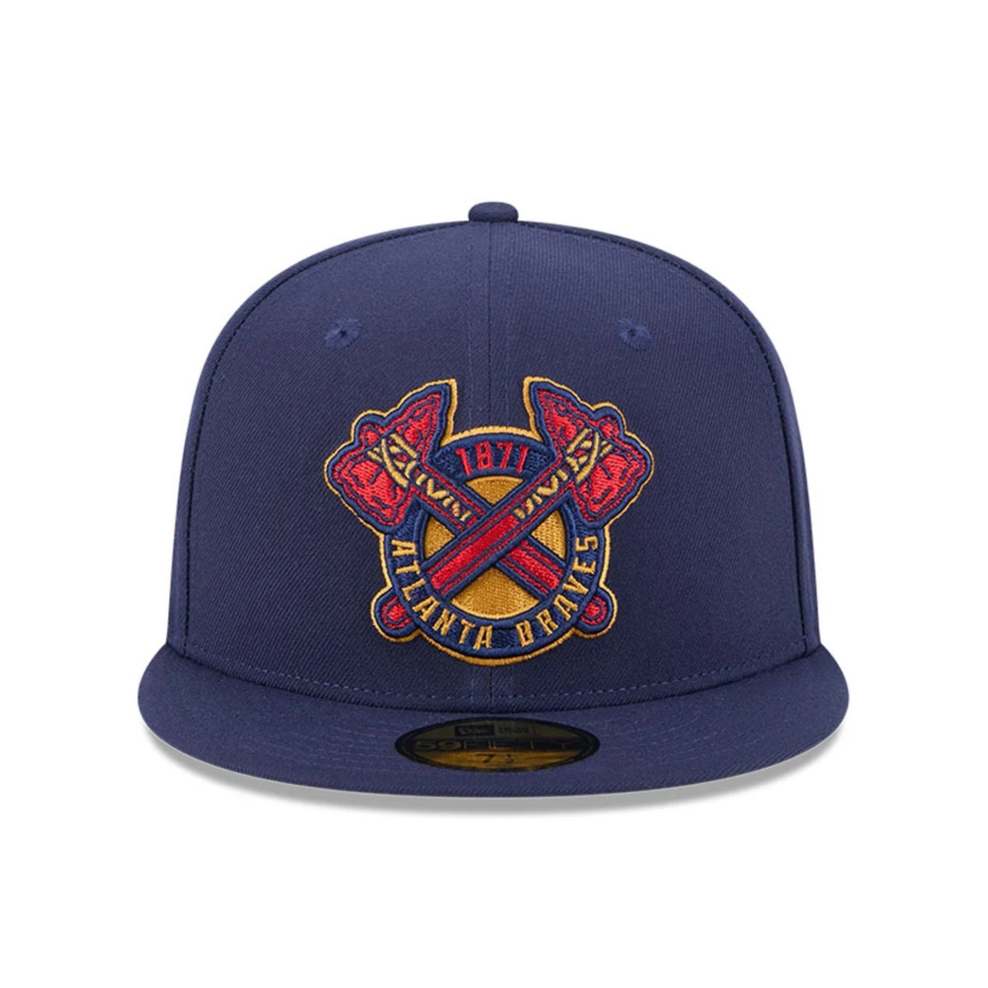 Atlanta Braves MLB Pattern Undervisor Dark Blue 59FIFTY Fitted Cap、mySite、vikingsvslions