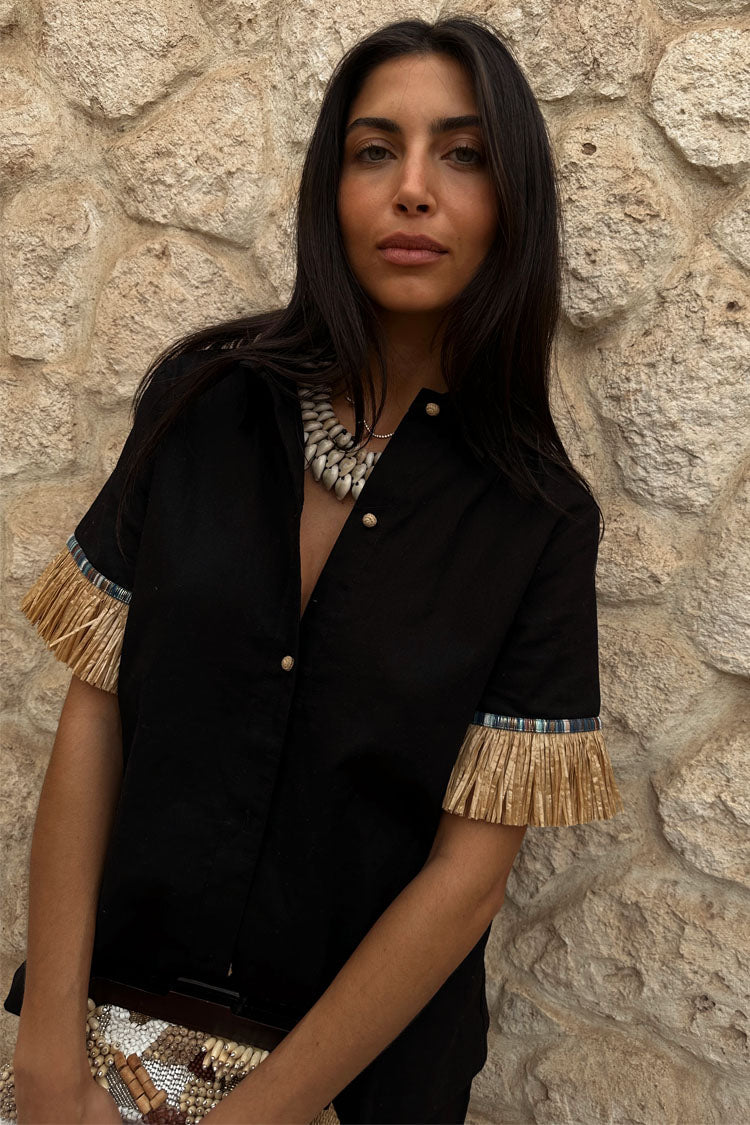 Black Raffia Shirt、mySite、solidvoid