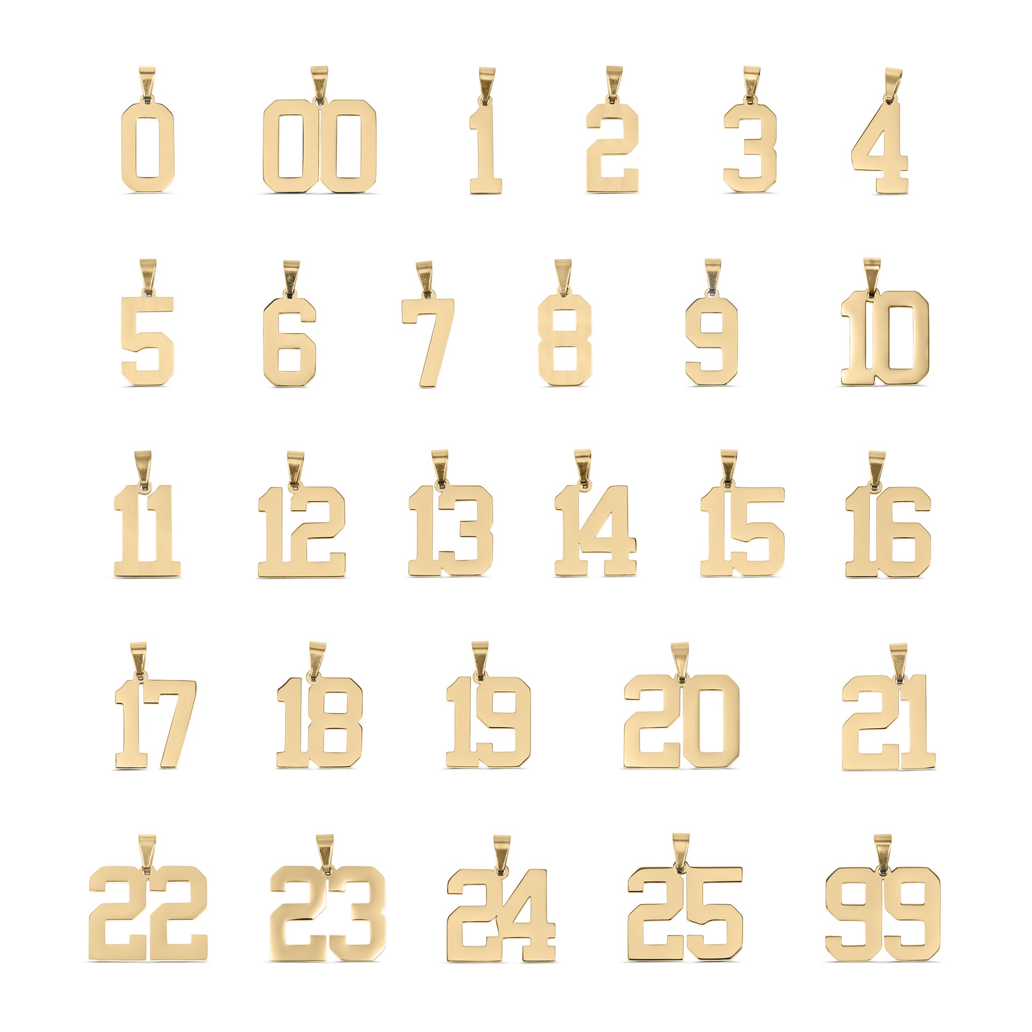 18K Gold PVD Stainless Steel Sport Number Pendant / PDS0002、mySite、dreamappss