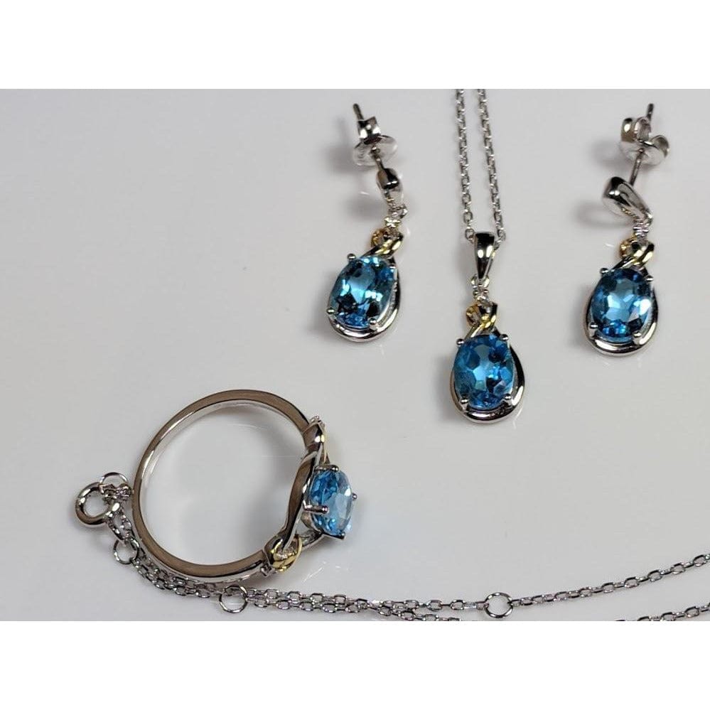 Celtic Love Knot Jewelry SET-Diamonds & REAL Gemstones in Sterling Silver、mySite、g9winljtr