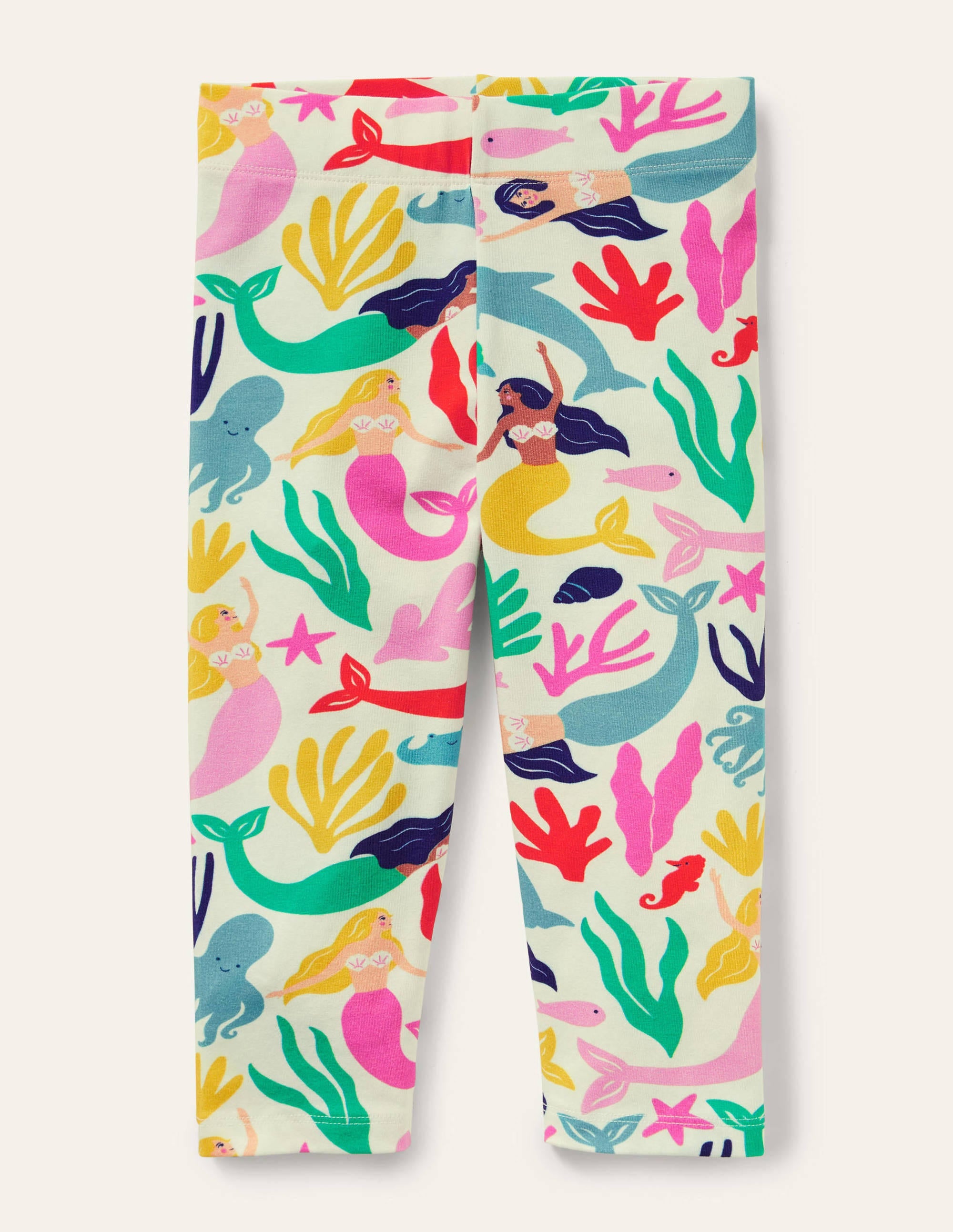  Fun Cropped Leggings-Ivory Mermaid Collage、mySite、ashleygrahame