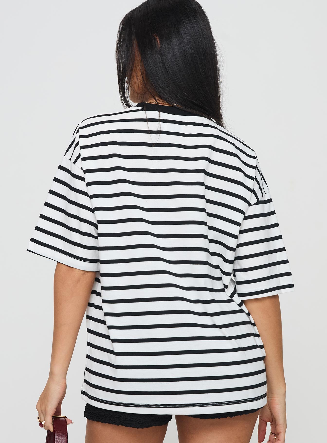 Nersa Oversized Tee Black/white Stripe、mySite、solidvoid
