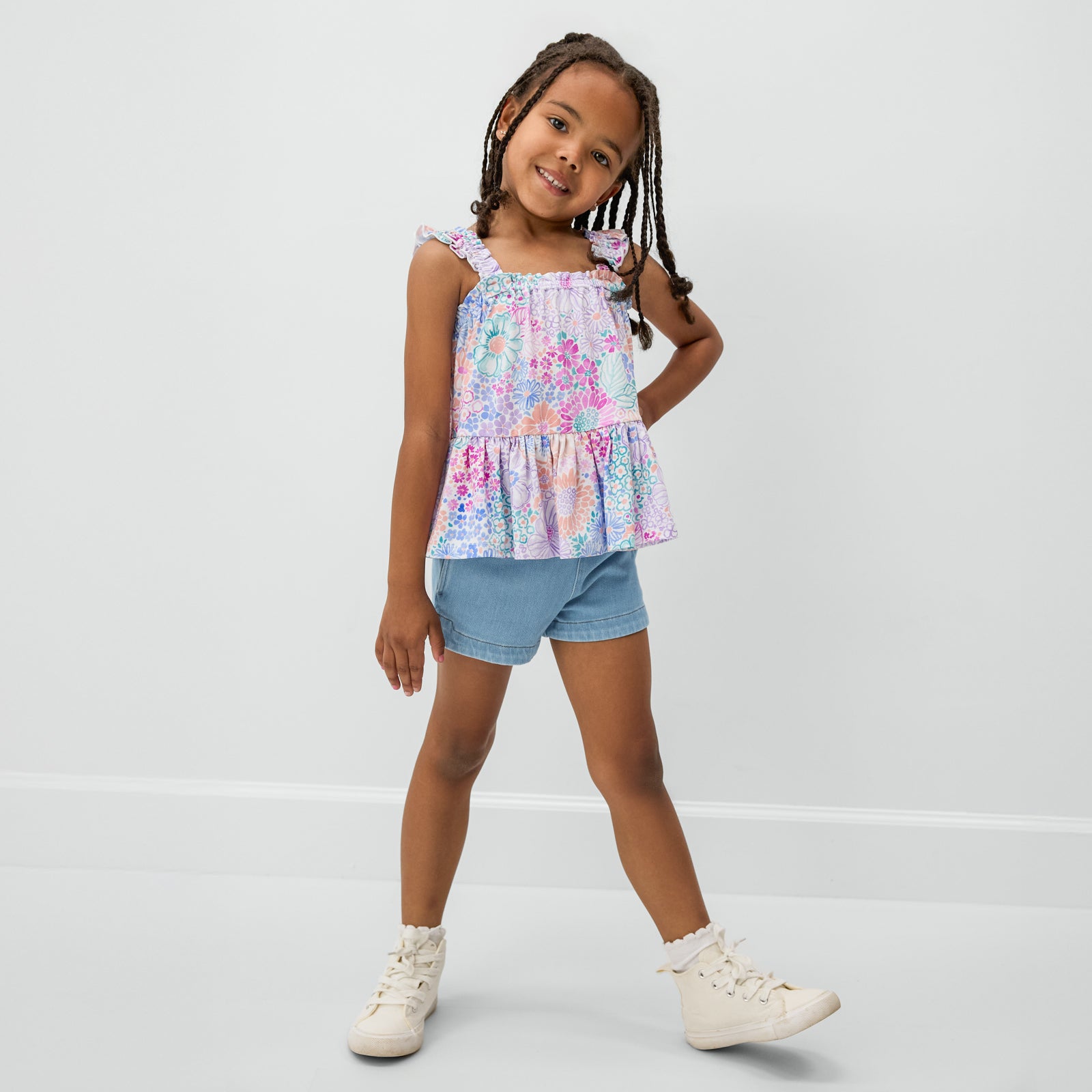  Doodle Blooms Peplum Flutter Tank、mySite、layawaytickets