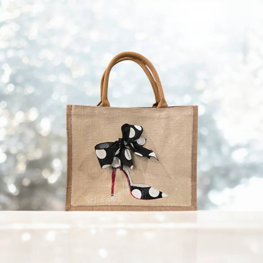 Polka Dot Stiletto Tote Bag Handmade in the USA、mySite、g9winljtr