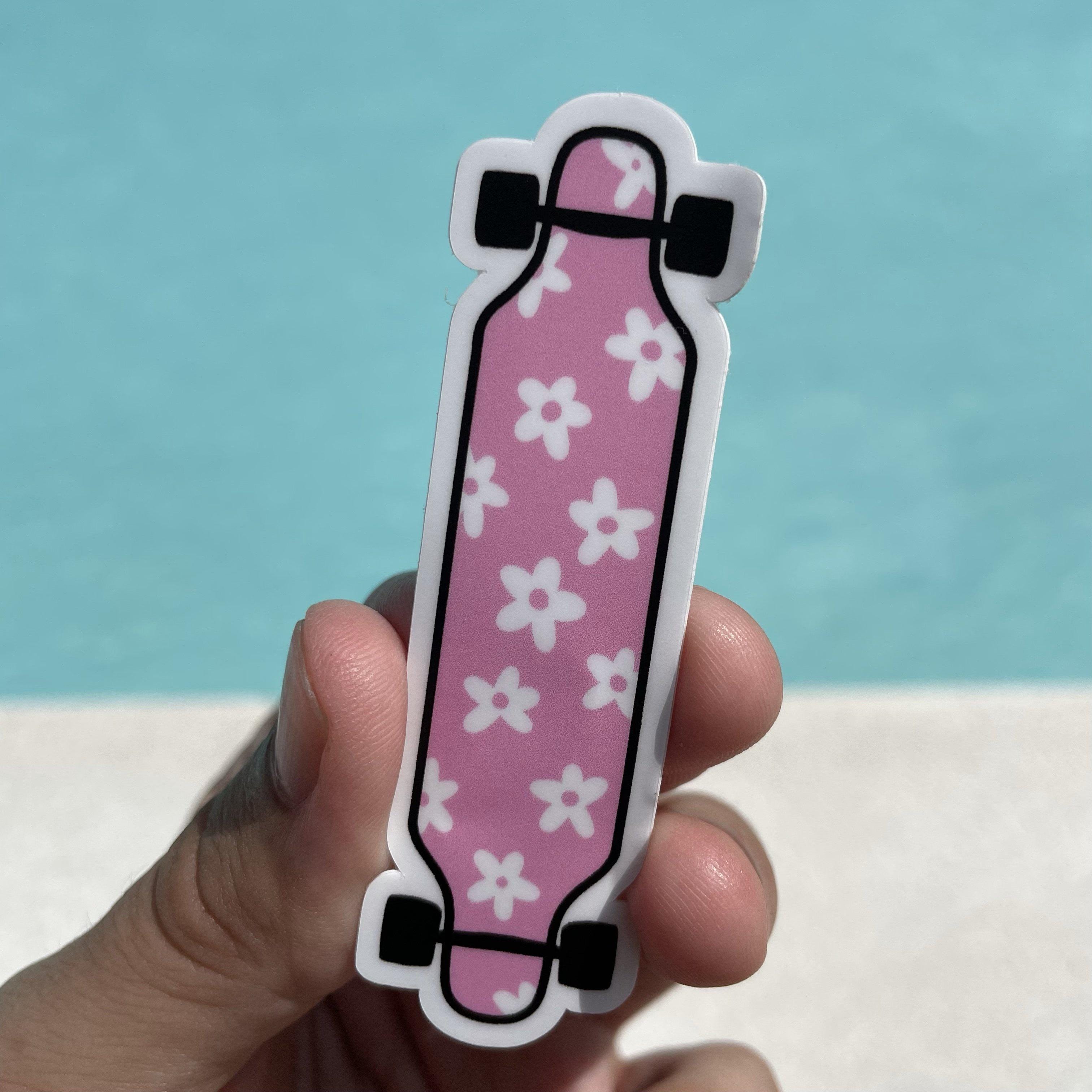  Pink Floral Longboard Aesthetic Sticker、mySite、elrpsem3k