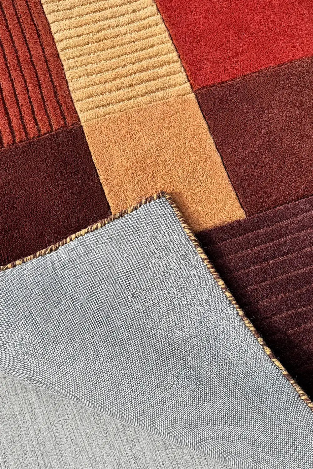 Sunset Mosaic Earth-Toned Arch Hand Tufted Wool Rug、mySite、gigharbornorthrealestate