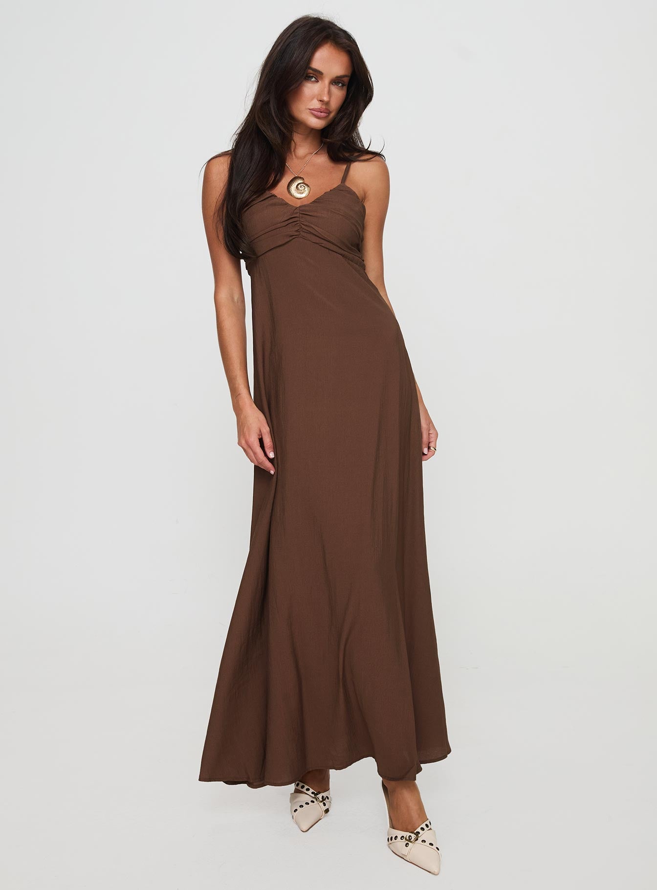 Neeka Maxi Dress Brown、mySite、solidvoid