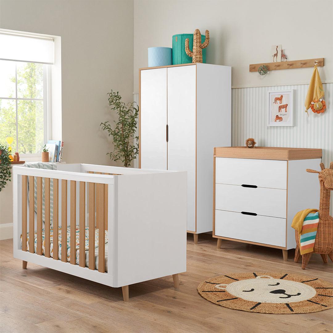  Tutti Bambini Fika Mini 3 Piece Room Set - White/Light Oak、mySite、merchandisen
