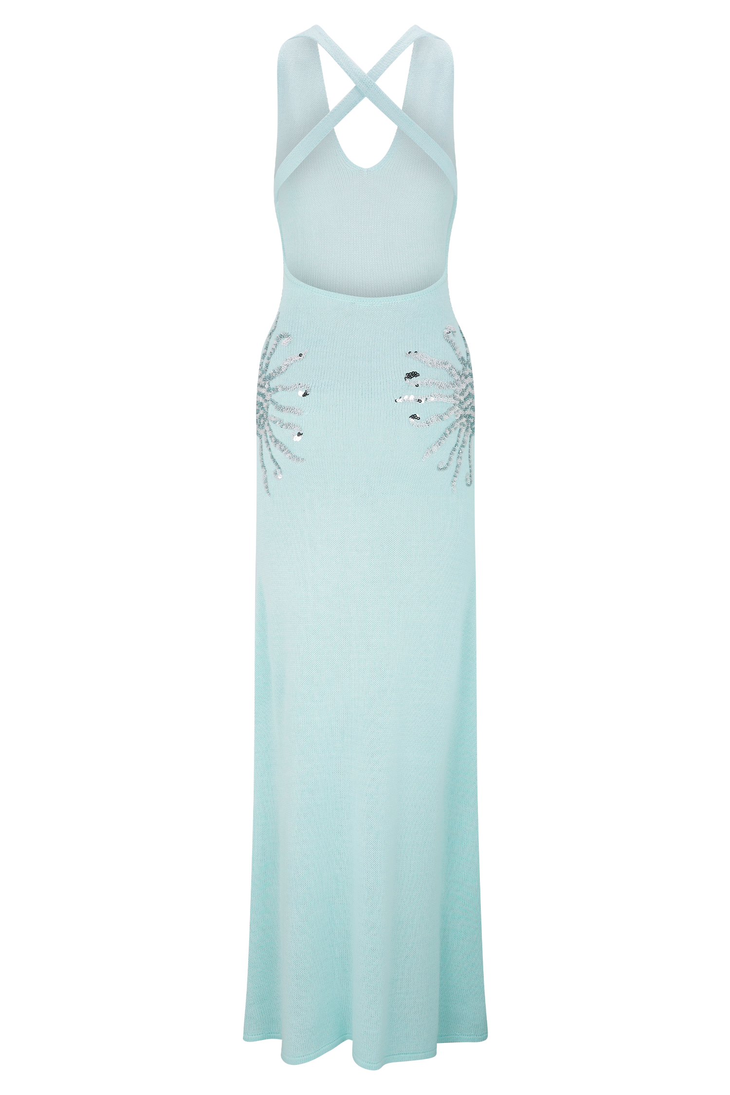 Ellington Knit Maxi Dress With Sequin - Lagoon、mySite、solidvoid