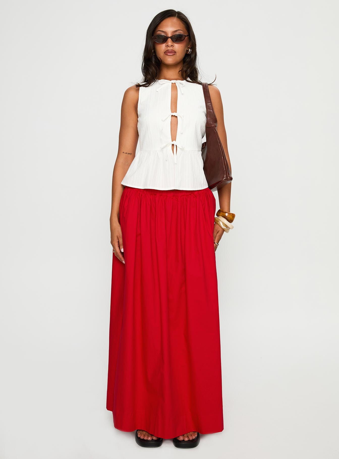 Rosellah Tie Up Top White、mySite、solidvoid