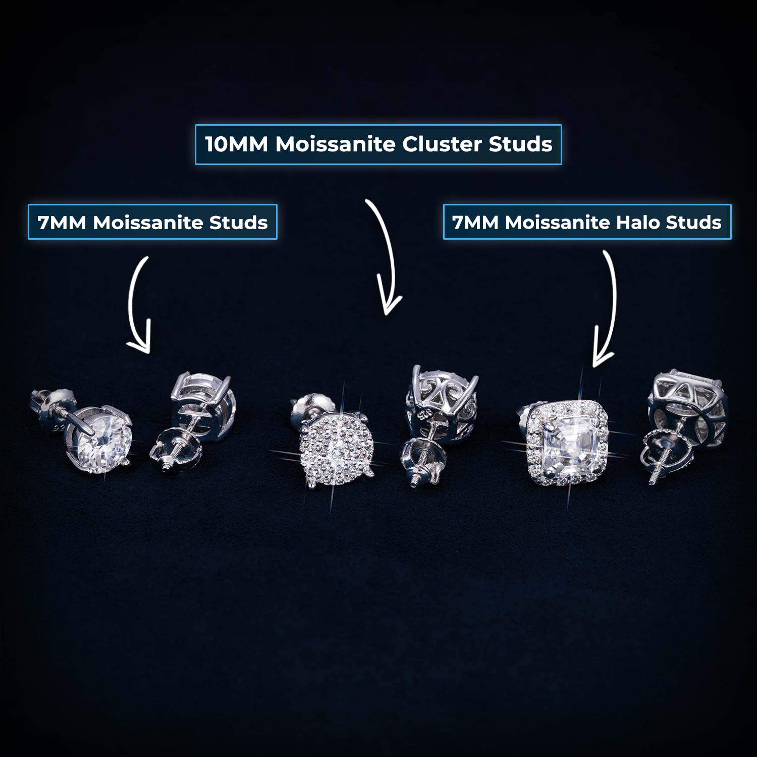 3-in-1 Moissanite Earrings Bundle 14K Gold、mySite、hinf8tx79