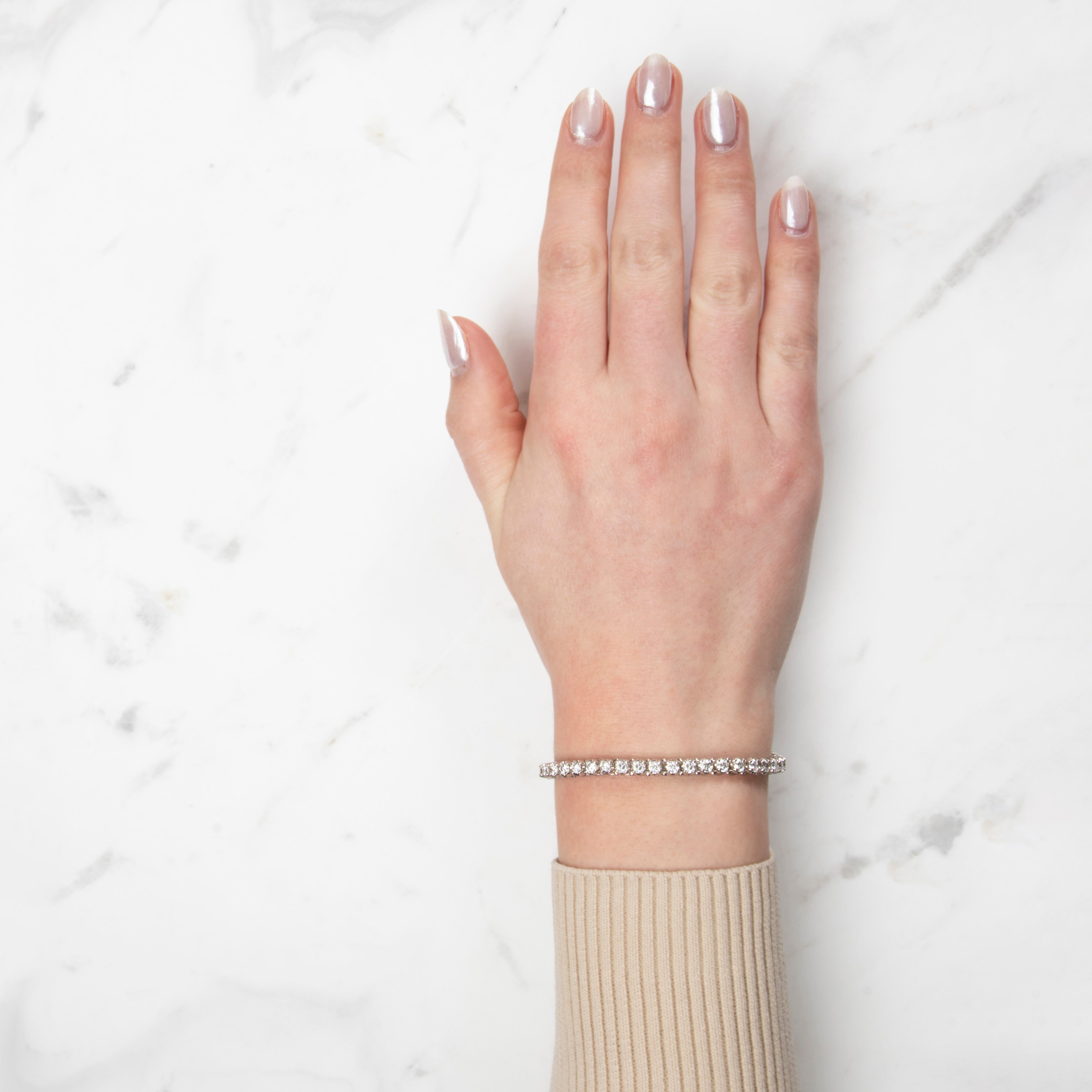 Estate 14k White Gold Diamond 5ct Tennis Line Bracelet 6.5、mySite、hinf8tx79