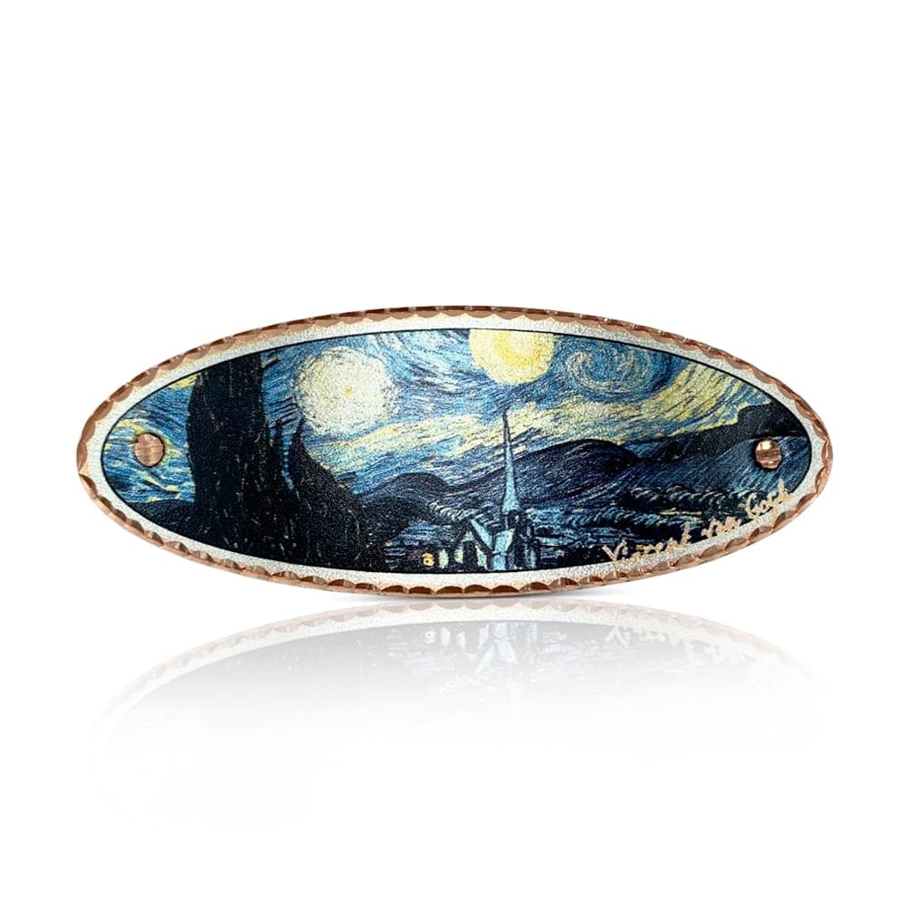 Van Gogh Almond Blossom and Sunflower Copper Barrettes, Handmade in the USA、mySite、g9winljtr