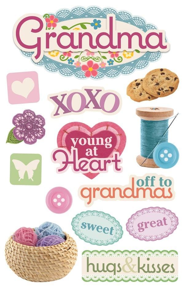  Scrapbook Stickers - 3D Grandma、mySite、ghnorth