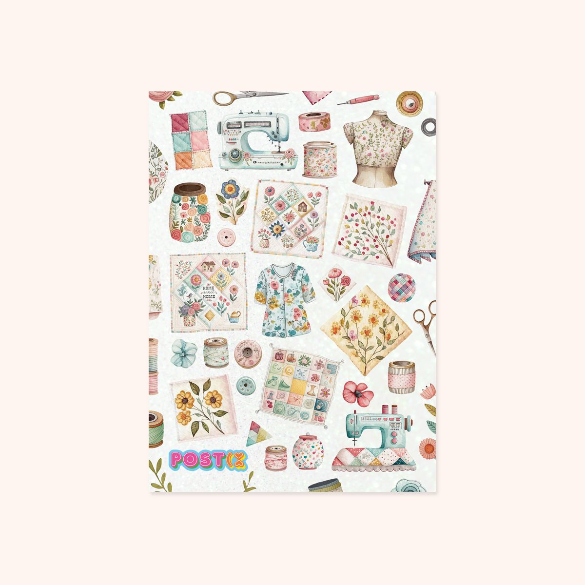  The Sewing Room A6 Glitter Sticker Sheet、mySite、ghnorth