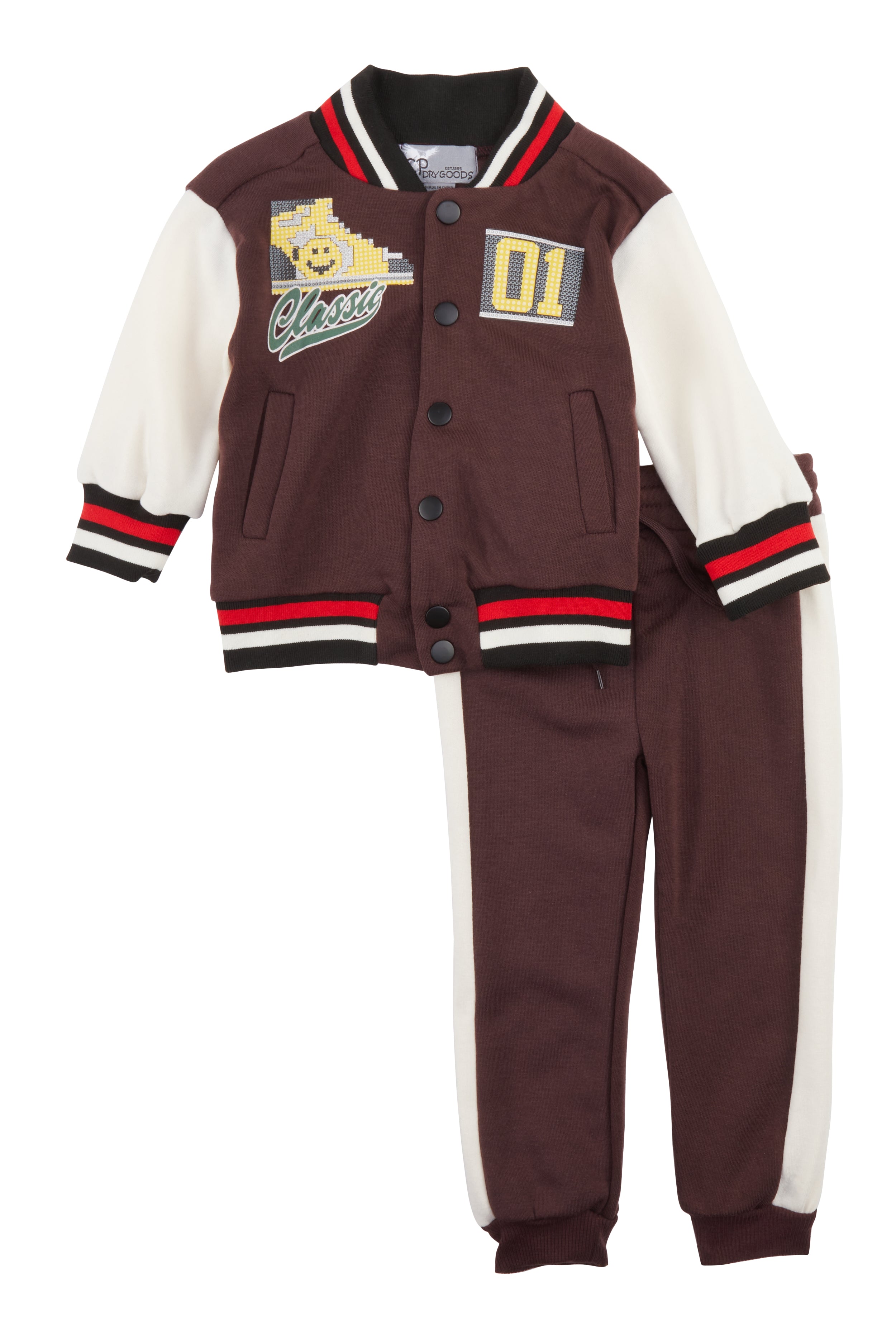Baby Boys 12-24M Classic 01 Graphic Varsity Jacket and Joggers、mySite、camillekostekn